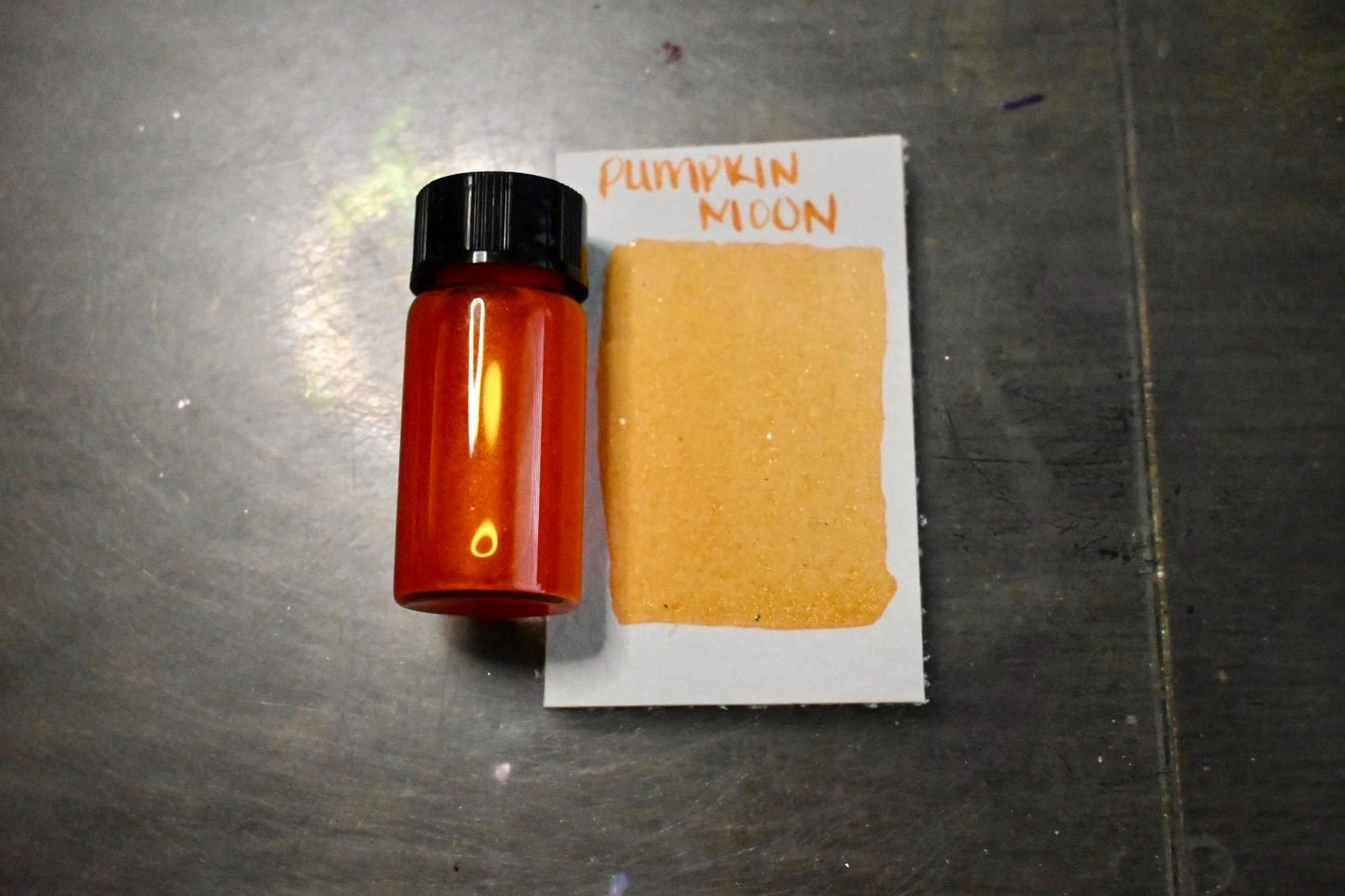 Pumpkin Moon | Dip Pen Ink | Handmade Ink | Calligrapby | Stencils | Handmade Cards| Watercolor | Colorshift Ink | Shimmer Ink | Nib Ink