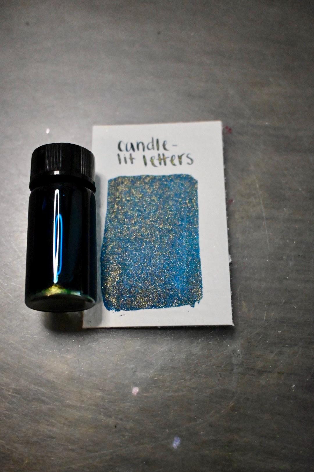 CandleLit Letter | Dip Pen Ink | Handmade Ink | Calligrapby | Stencils | Handmade Cards| Watercolor | Colorshift Ink | Shimmer Ink | Nib Ink