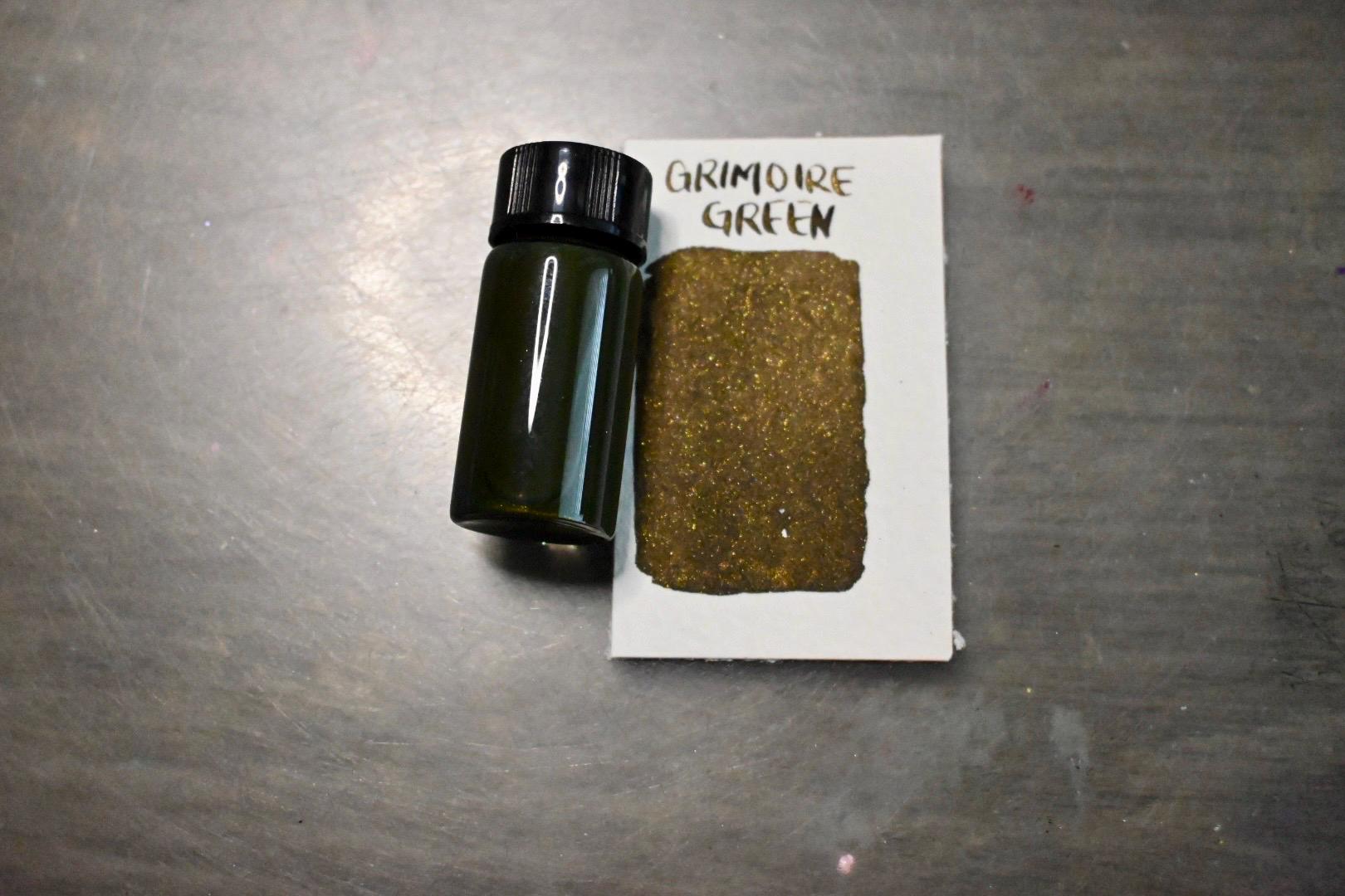 Grimore Green | Dip Pen Ink | Handmade Ink | Calligrapby | Stencils | Handmade Cards| Watercolor | Colorshift Ink | Shimmer Ink | Nib Ink