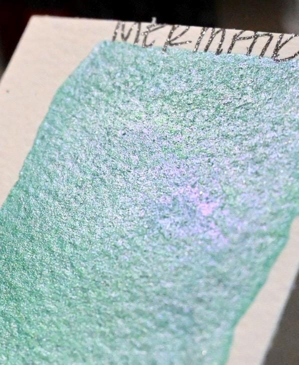 Mermaid | Spooky Season | Handmade Watercolors | Handmade Paint | Watercolors | Watercolor | Watercolor Artist |Shimmer Paint | Matte