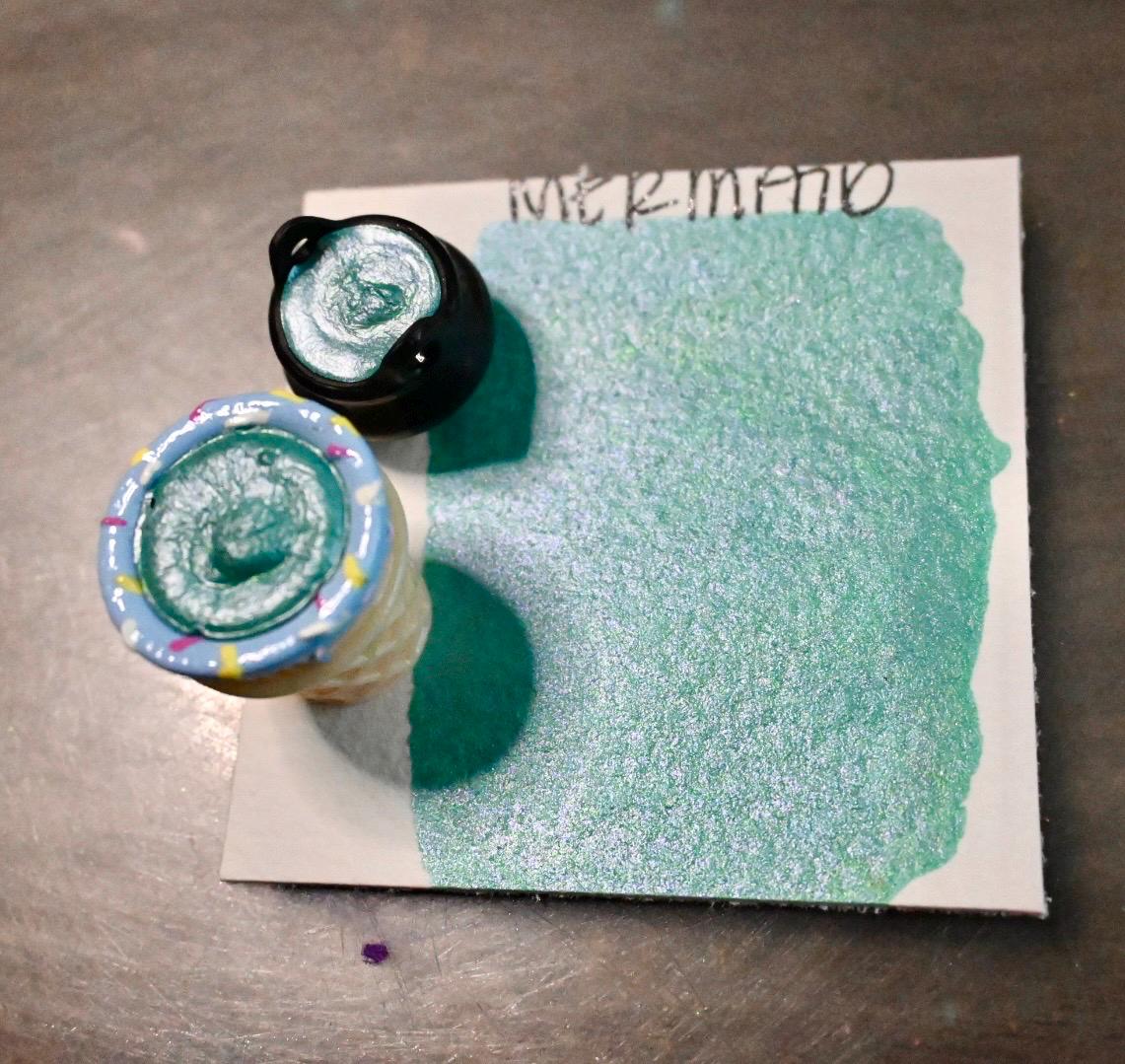 Mermaid | Spooky Season | Handmade Watercolors | Handmade Paint | Watercolors | Watercolor | Watercolor Artist |Shimmer Paint | Matte
