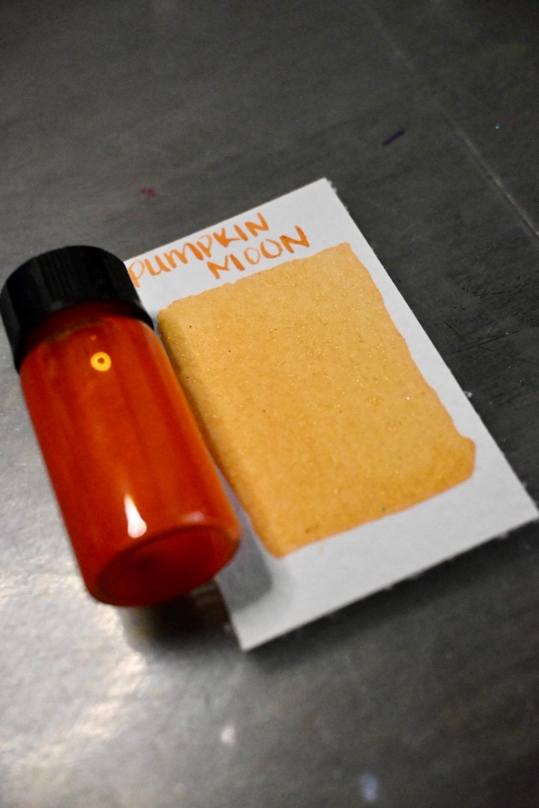 Pumpkin Moon | Dip Pen Ink | Handmade Ink | Calligrapby | Stencils | Handmade Cards| Watercolor | Colorshift Ink | Shimmer Ink | Nib Ink
