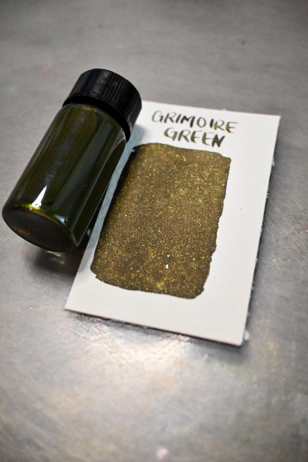 Grimore Green | Dip Pen Ink | Handmade Ink | Calligrapby | Stencils | Handmade Cards| Watercolor | Colorshift Ink | Shimmer Ink | Nib Ink
