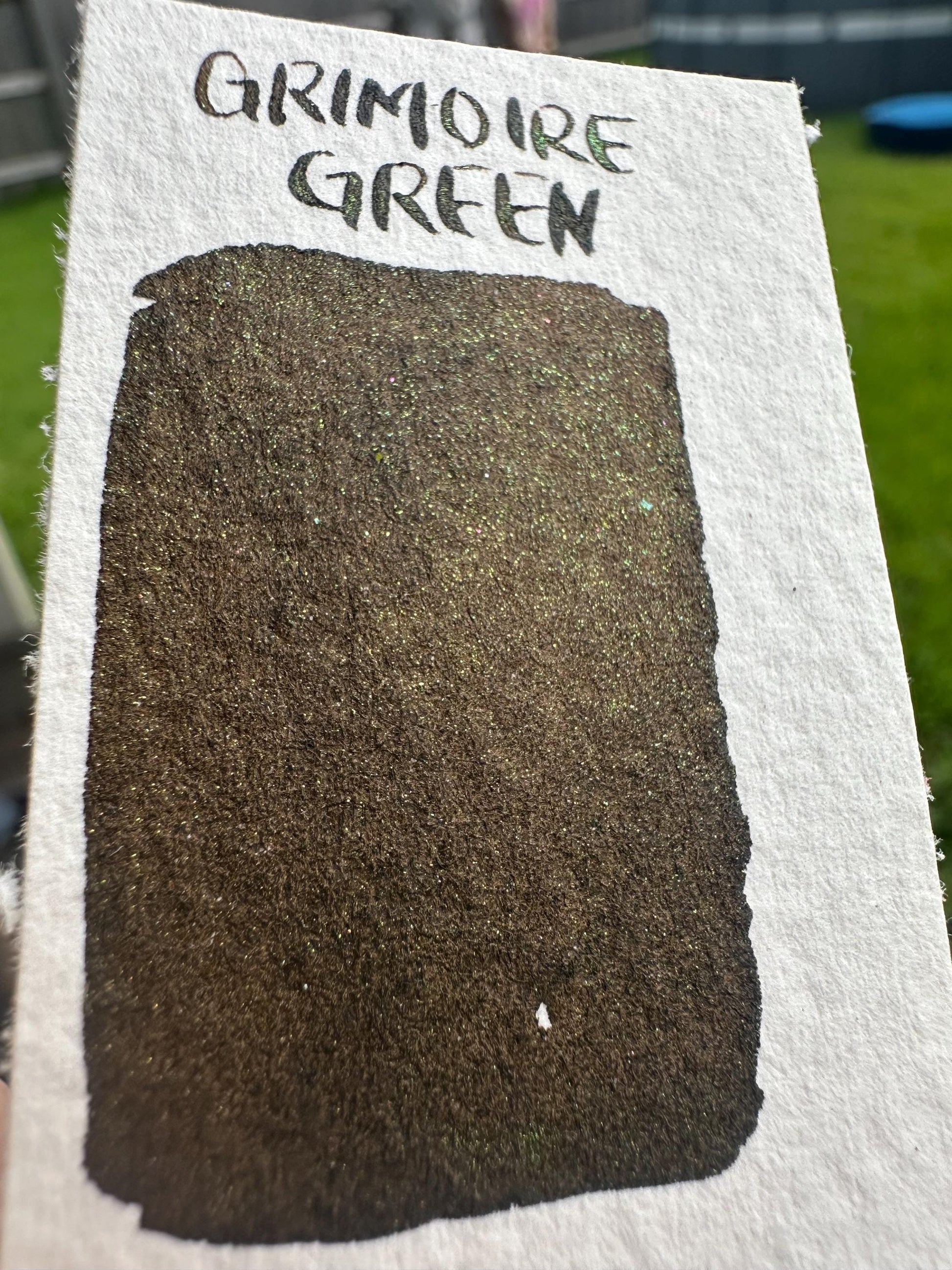 Grimore Green | Dip Pen Ink | Handmade Ink | Calligrapby | Stencils | Handmade Cards| Watercolor | Colorshift Ink | Shimmer Ink | Nib Ink