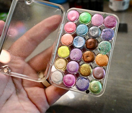 24 Color Set | Spooky Season | Handmade Watercolors | Handmade Paint | Watercolors | Watercolor | Watercolor Artist |Shimmer Paint | Matte
