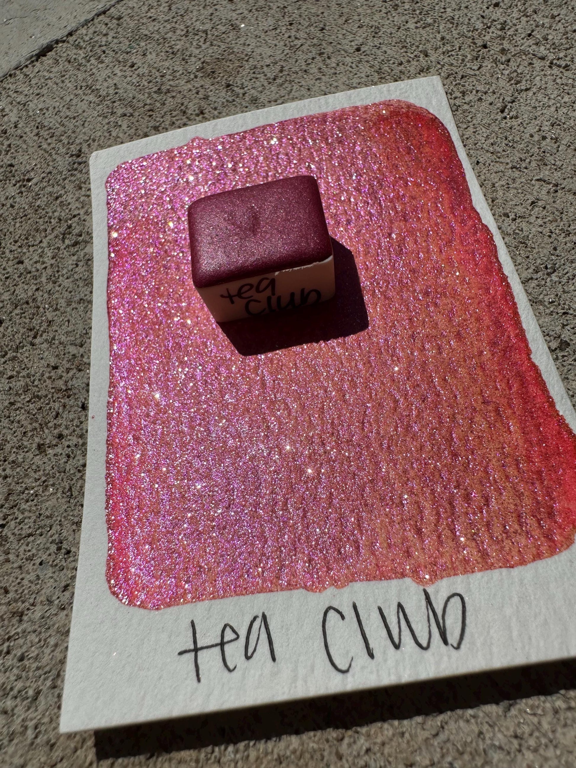 Tea Club | Handmade Watercolors | Handmade Paint | Watercolors | Watercolor Artist | Handmade Cards | Glitter Watercolors |