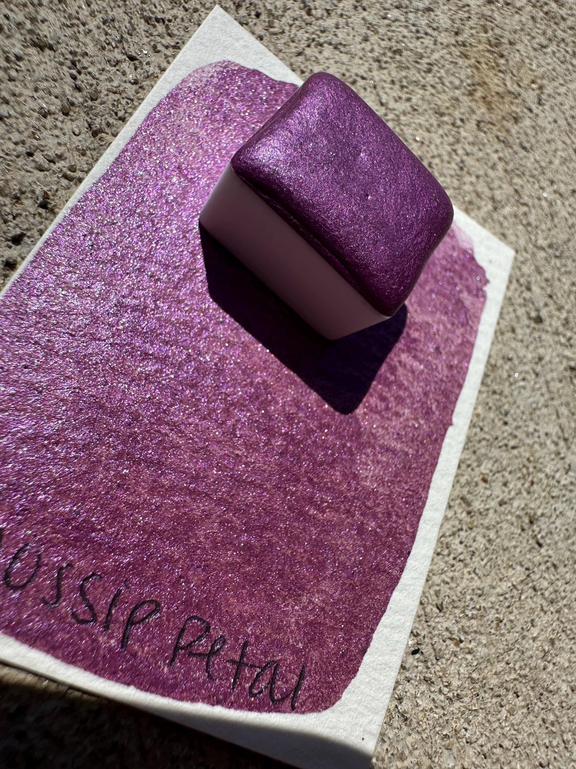 Gossip Petal | Handmade Watercolors | Handmade Paint | Watercolors | Watercolor Artist | Handmade Cards | Glitter Watercolors |