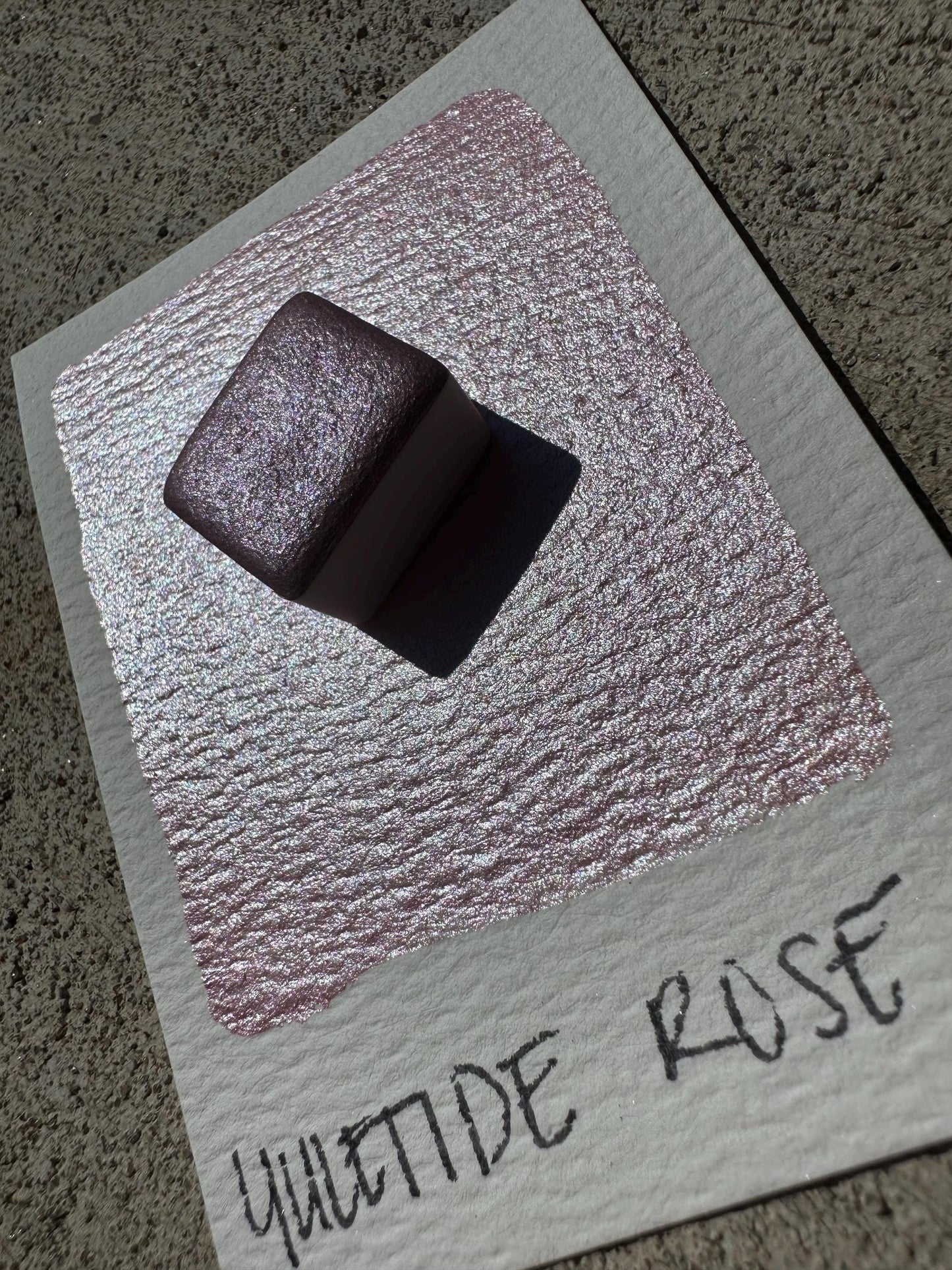Yuletide Rose | Handmade Watercolors | Handmade Paint | Watercolors | Watercolor Artist | Handmade Cards | Glitter Watercolors |