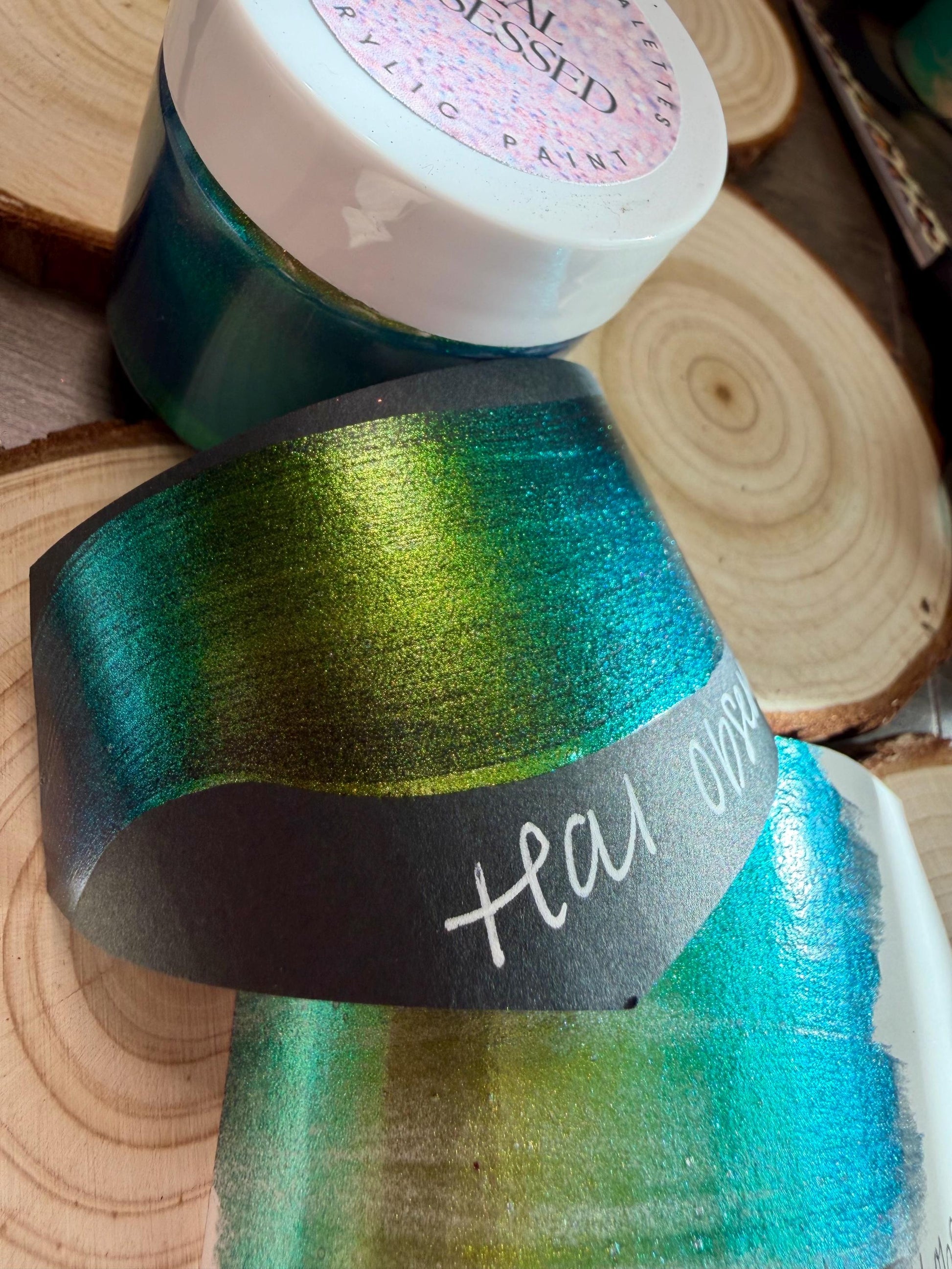 Teal Obsessed | Handmade Acrylic Paint | Handmade Paint | Acrylic Artist | Watercolor | Acrylic Shimmer Artist