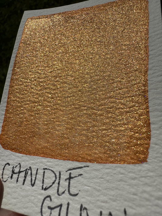 Candle Glow | Handmade Watercolors | Handmade Paint | Watercolors | Watercolor Artist | Handmade Cards | Glitter Watercolors |