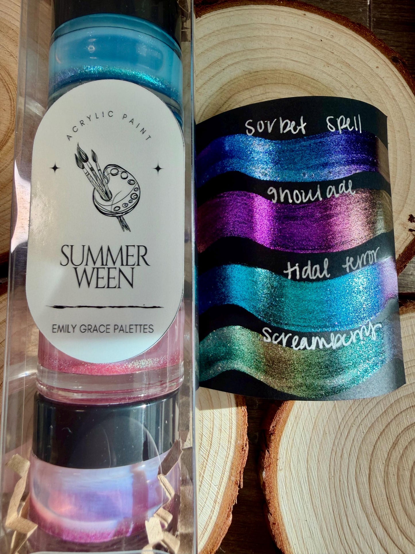 Summer Ween | 5 Gram Stocking Stuffer Set | Handmade Acrylic Paint | Handmade Paint | Acrylic Artist | Watercolor | Acrylic Shimmer Artist