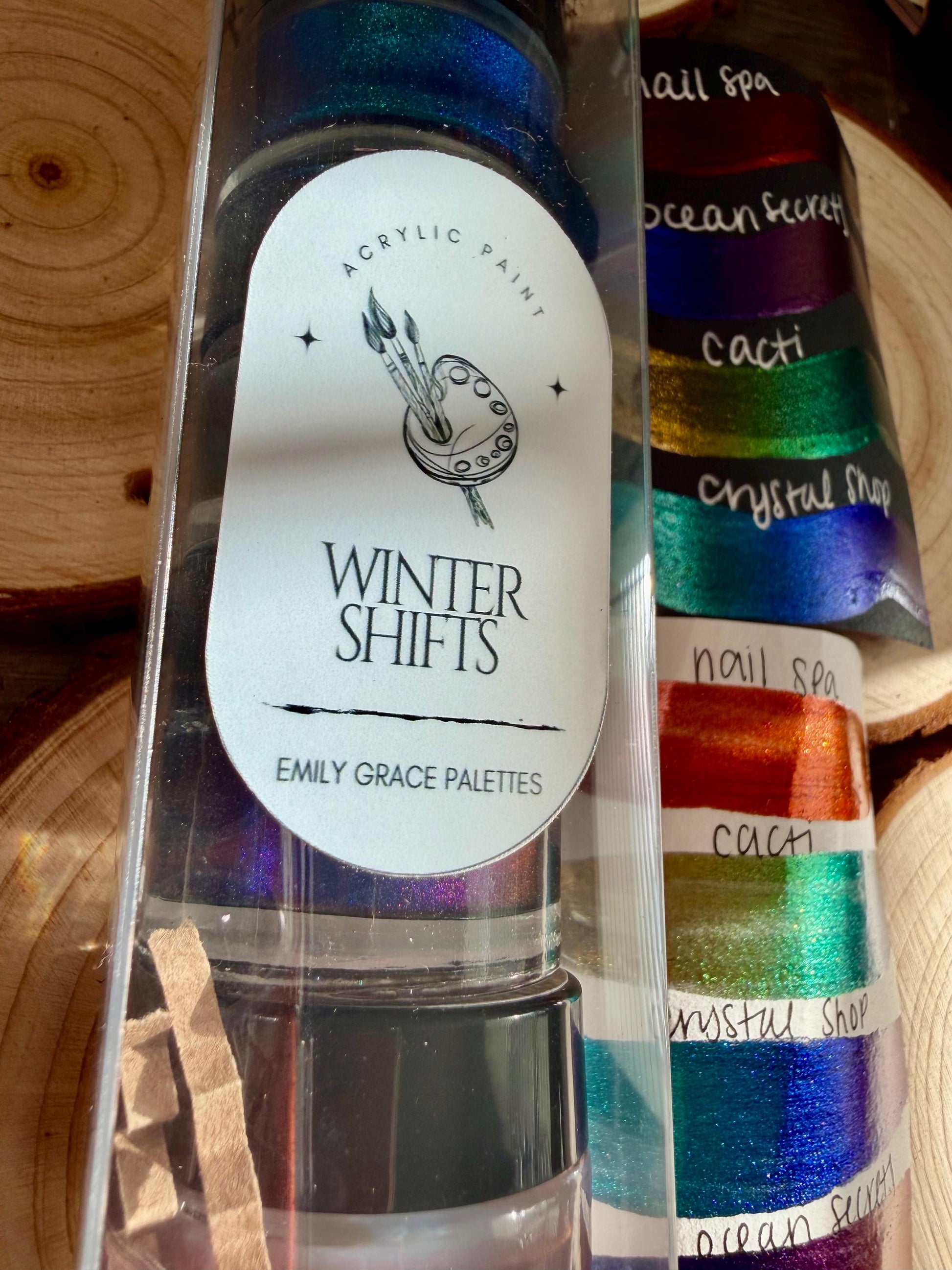 Winter Shifts | 5 Gram Stocking Stuffer Set | Handmade Acrylic Paint | Handmade Paint | Acrylic Artist | Watercolor | Acrylic Shimmer Artist