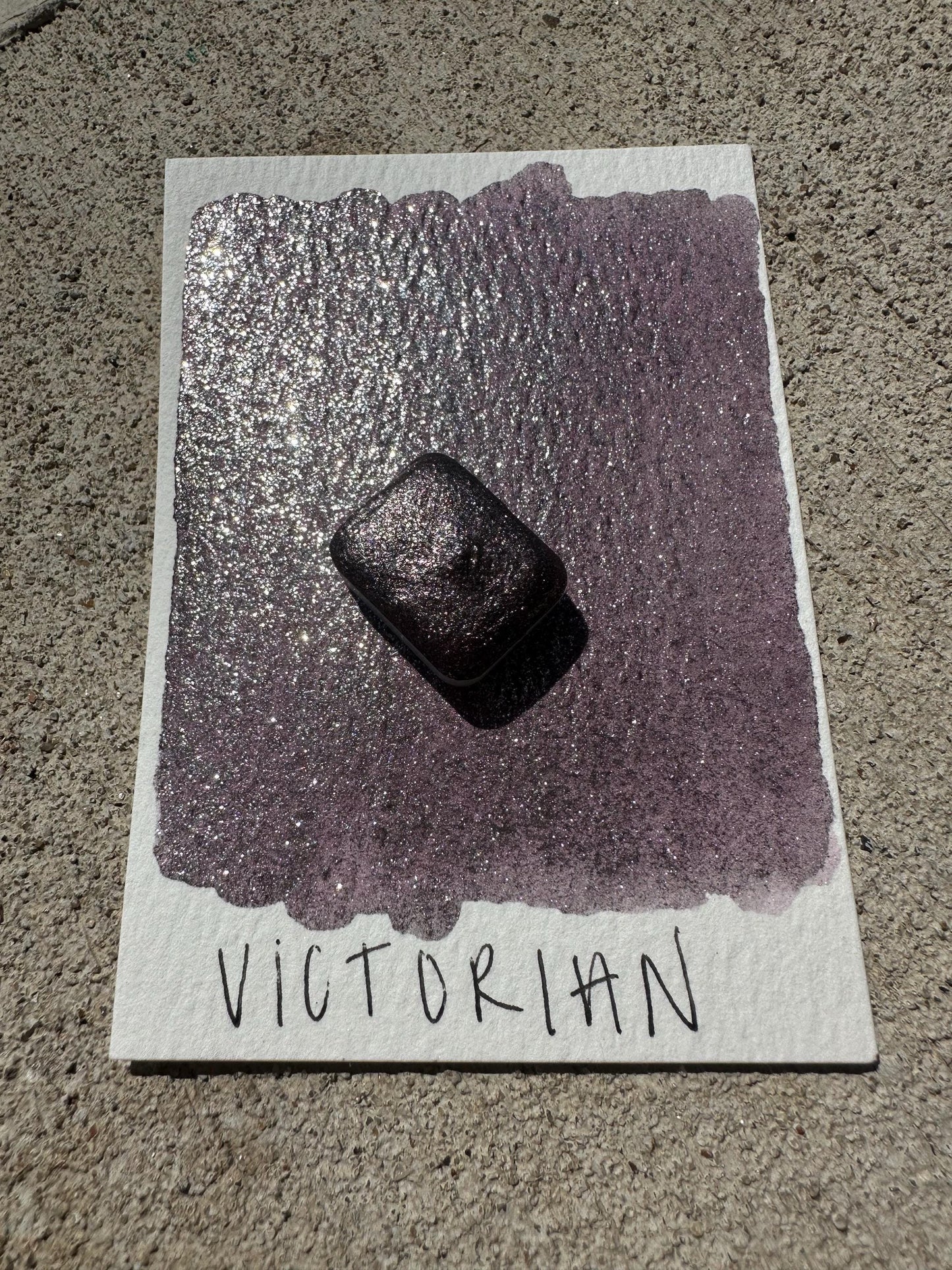 Victorian | Handmade Watercolors | Handmade Paint | Watercolors | Watercolor Artist | Handmade Cards | High Sparkle Watercolor QUARTER PAN