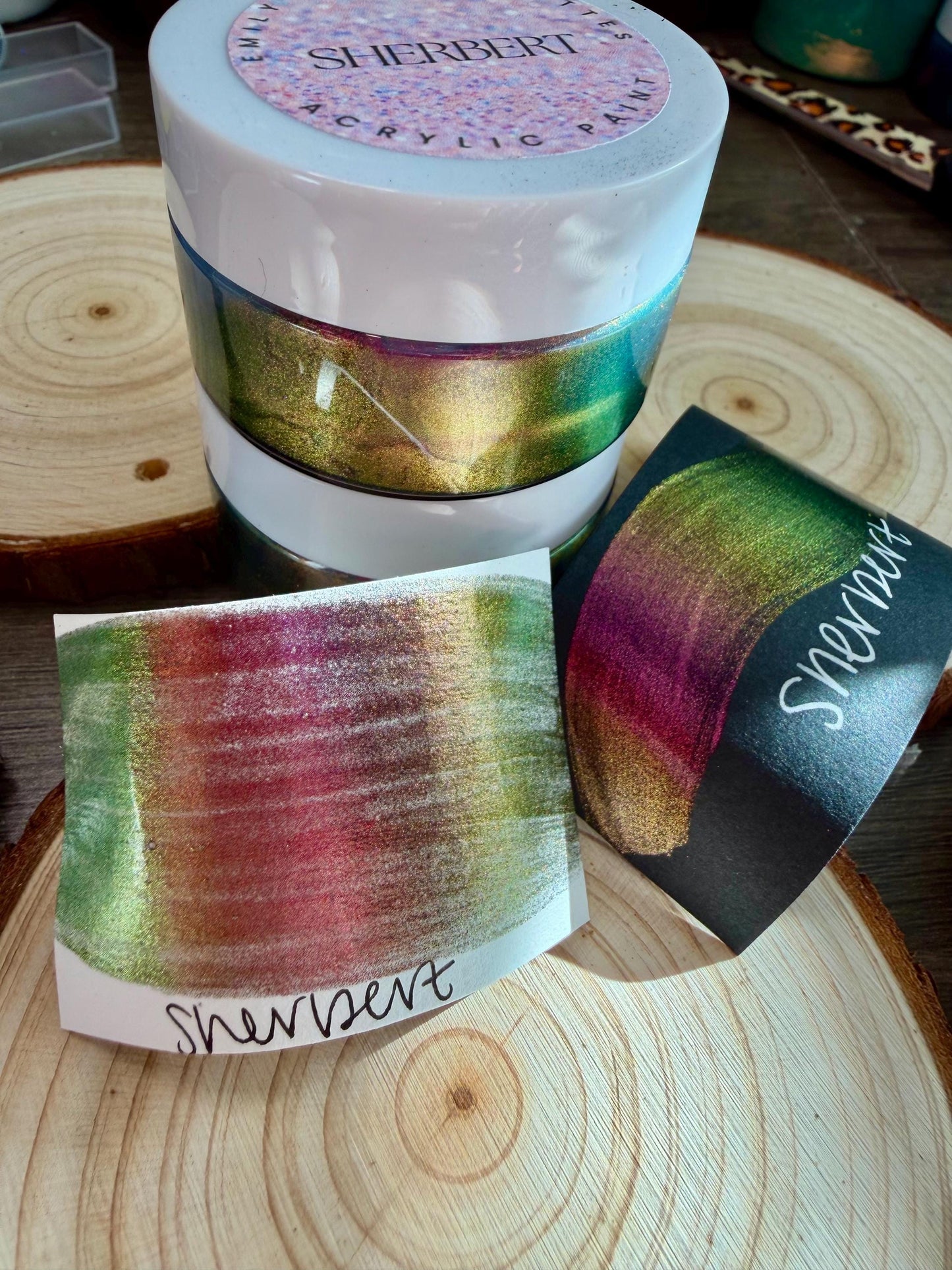 Sherbert | Handmade Acrylic Paint | Handmade Paint | Acrylic Artist | Watercolor | Acrylic Shimmer Artist