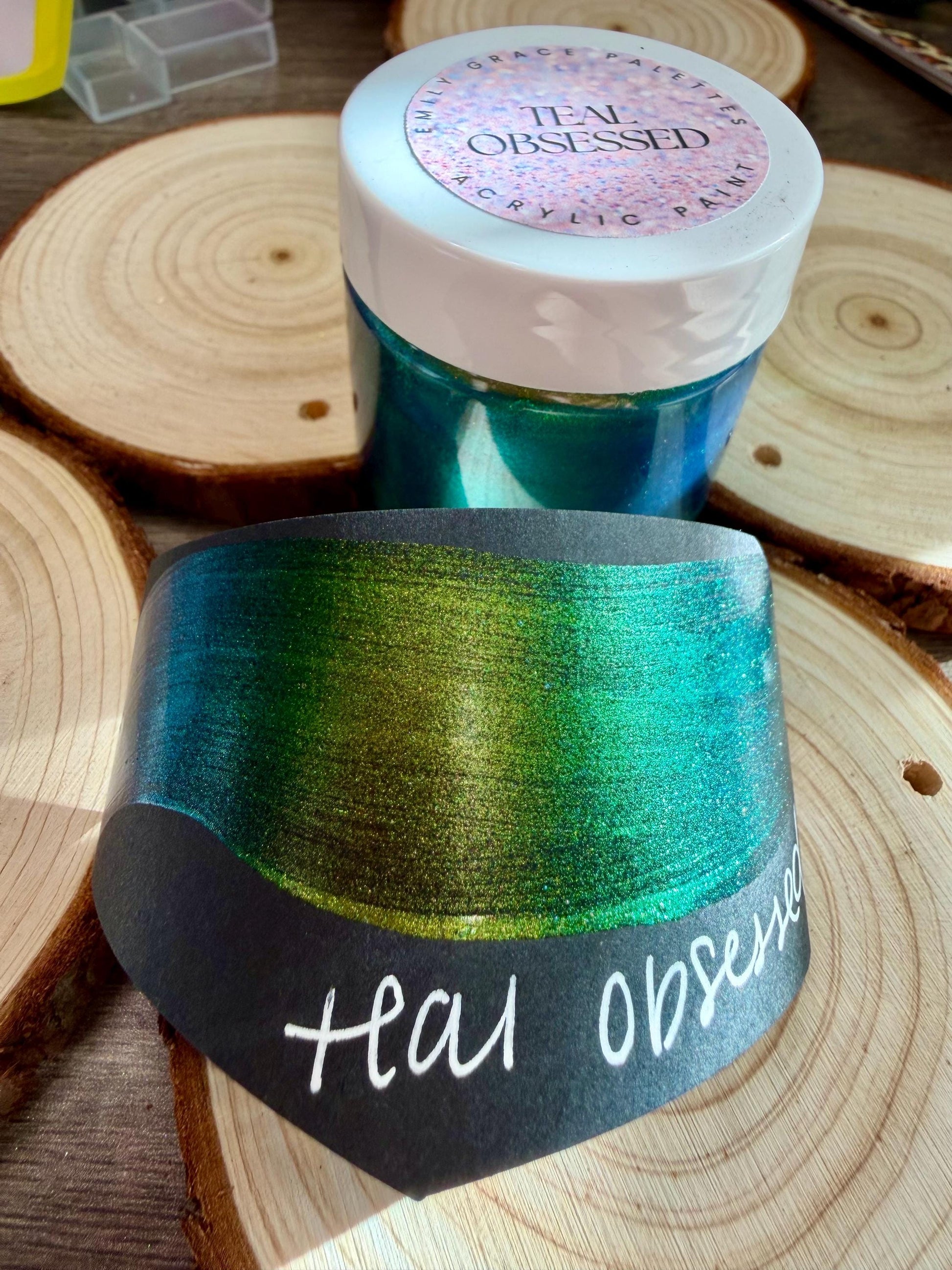 Teal Obsessed | Handmade Acrylic Paint | Handmade Paint | Acrylic Artist | Watercolor | Acrylic Shimmer Artist
