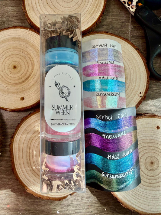 Summer Ween | 5 Gram Stocking Stuffer Set | Handmade Acrylic Paint | Handmade Paint | Acrylic Artist | Watercolor | Acrylic Shimmer Artist