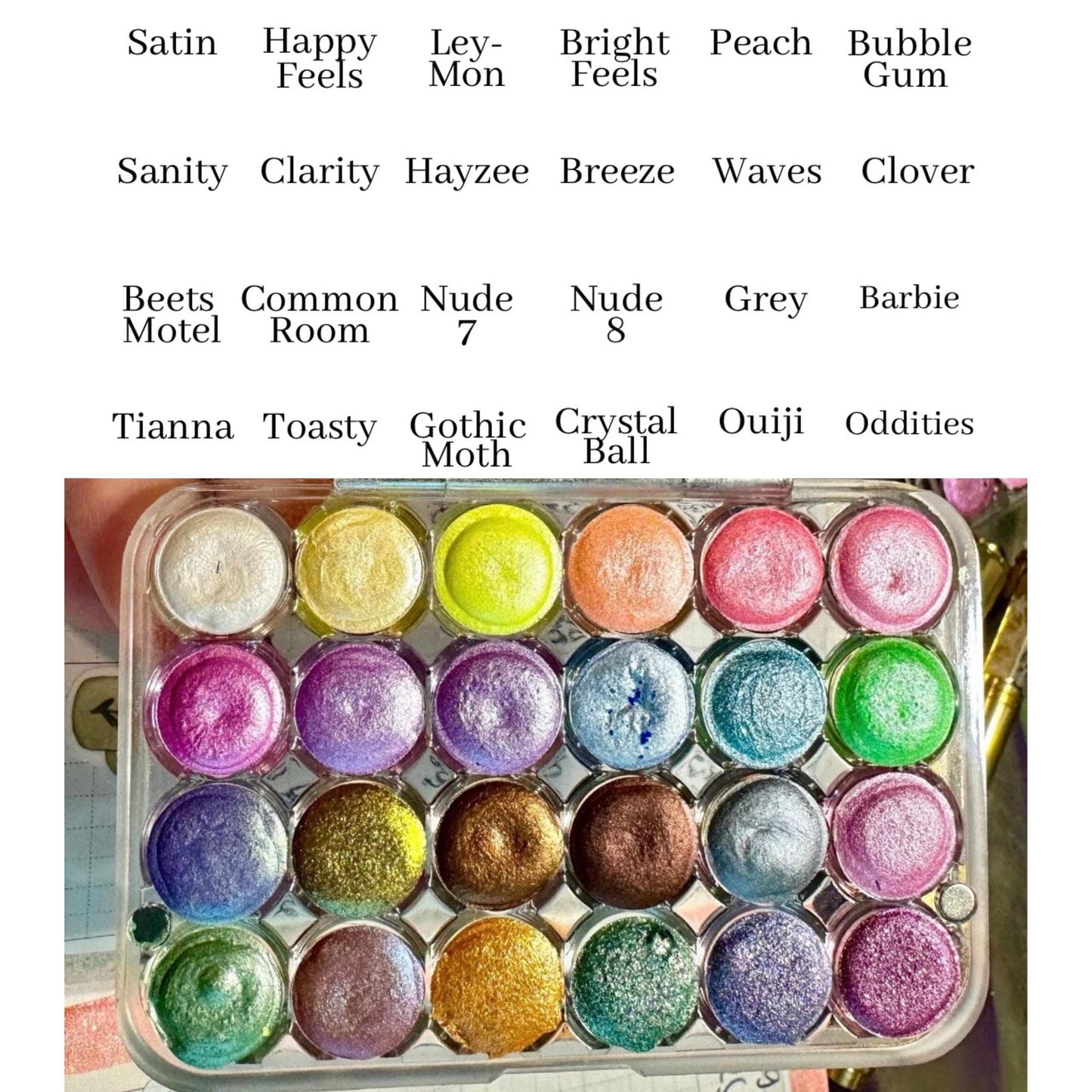 24 Color Set | Spooky Season | Handmade Watercolors | Handmade Paint | Watercolors | Watercolor | Watercolor Artist |Shimmer Paint | Matte