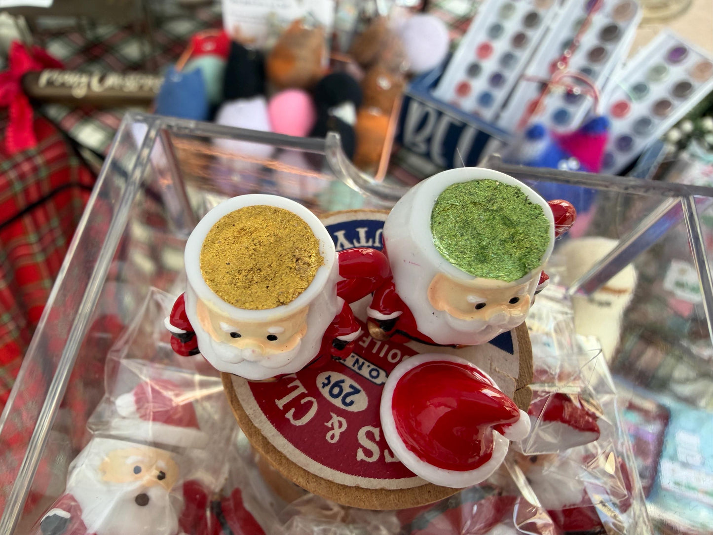 Santa Pans | Christmas Theme | LIMITED PAN | Handmade Watercolors | Handmade Paint | Calligraphy | Shimmer Paint