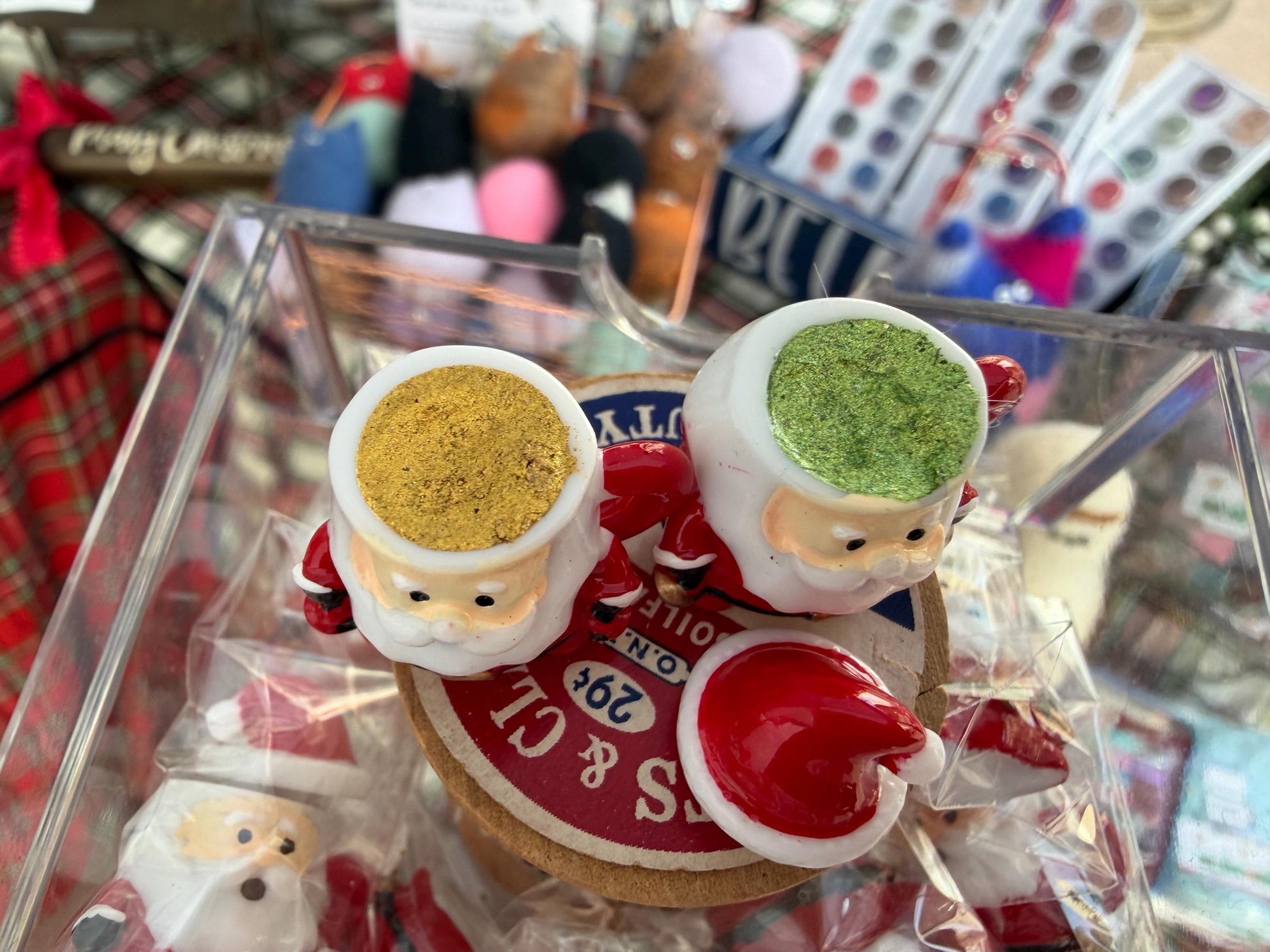 Santa Pans | Christmas Theme | LIMITED PAN | Handmade Watercolors | Handmade Paint | Calligraphy | Shimmer Paint