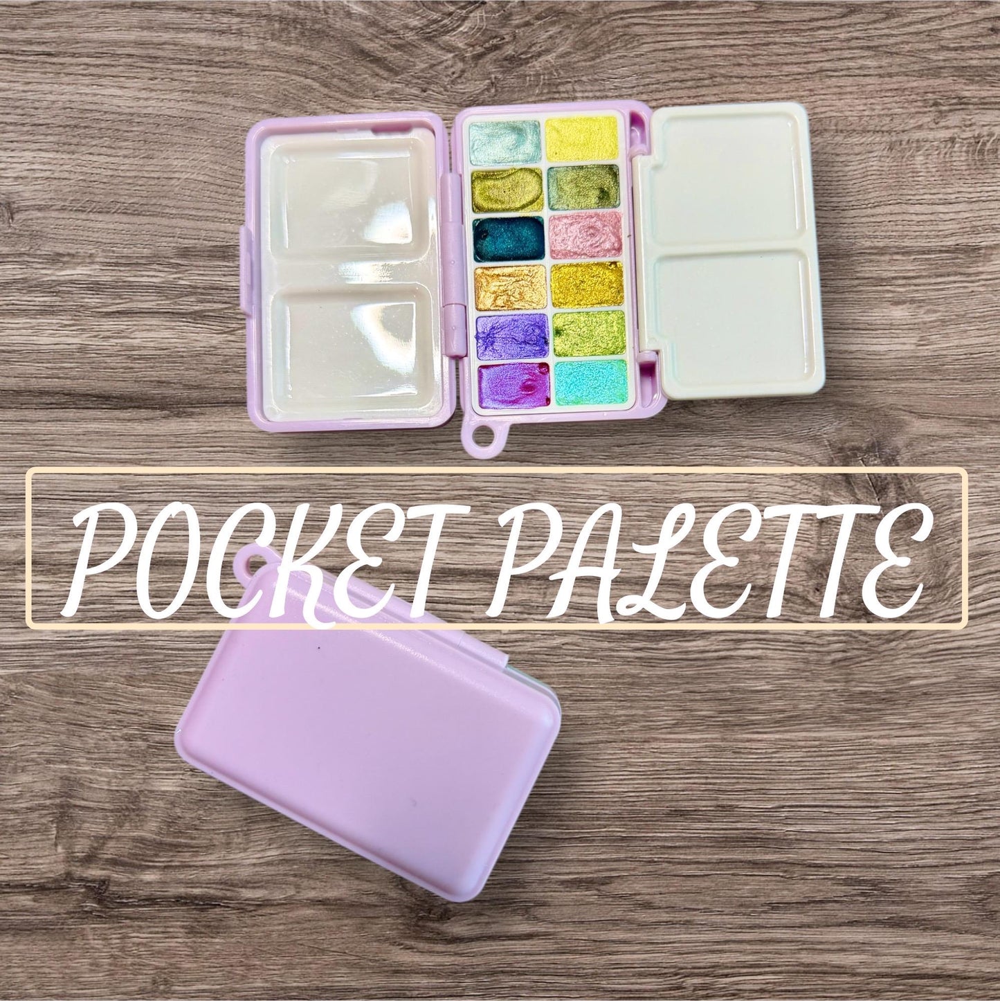 Mini Pocket Watercolor Palette – Handmade Shimmer Paint Set – 12 Mini-Pans – Travel Watercolors – Artist Gift – Metallic Glitter Colors