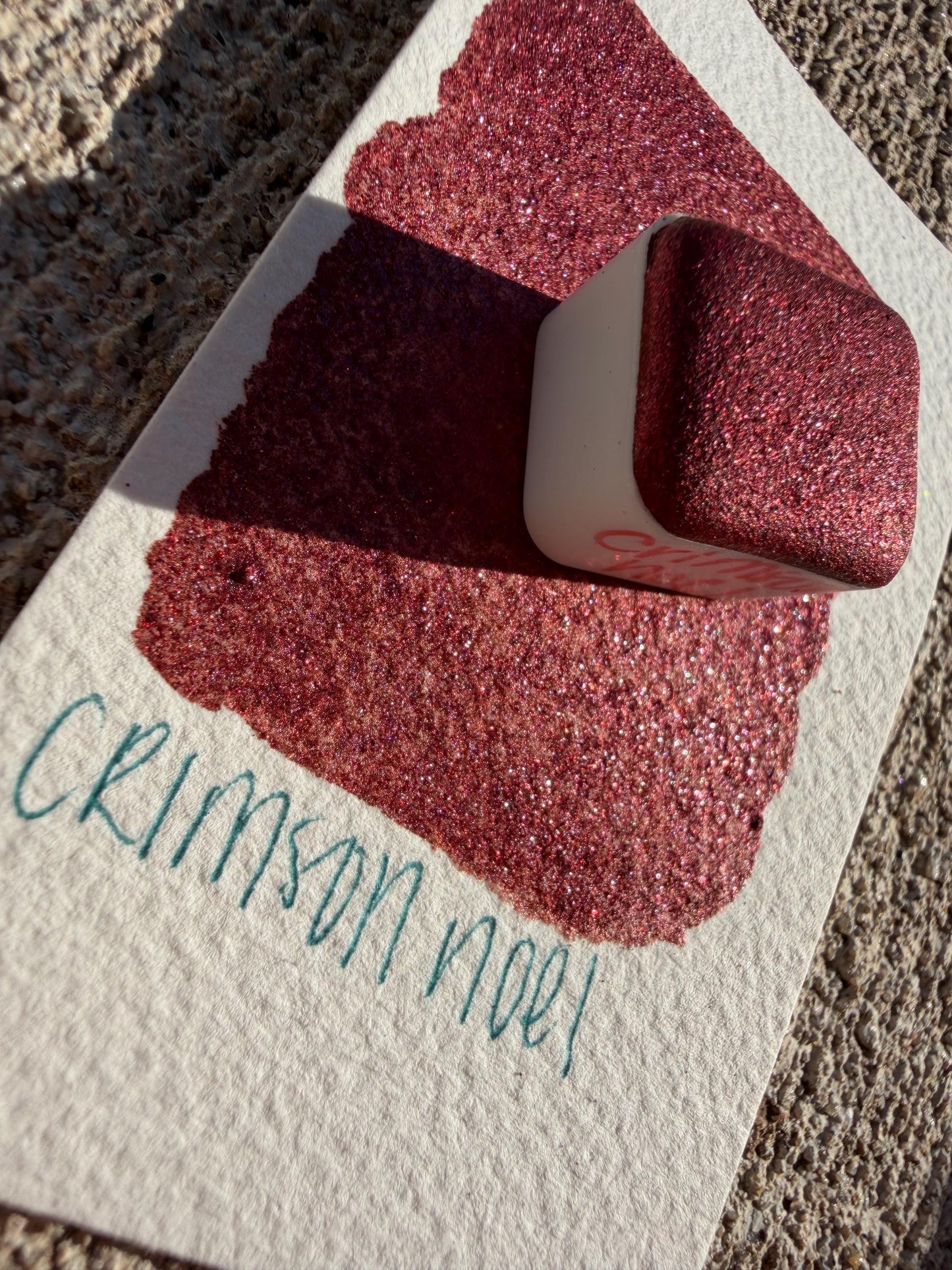 Crimson Noel | Handmade Watercolors | Handmade Paint | Watercolors | Watercolor | Watercolor Artist | Flake Watercolor