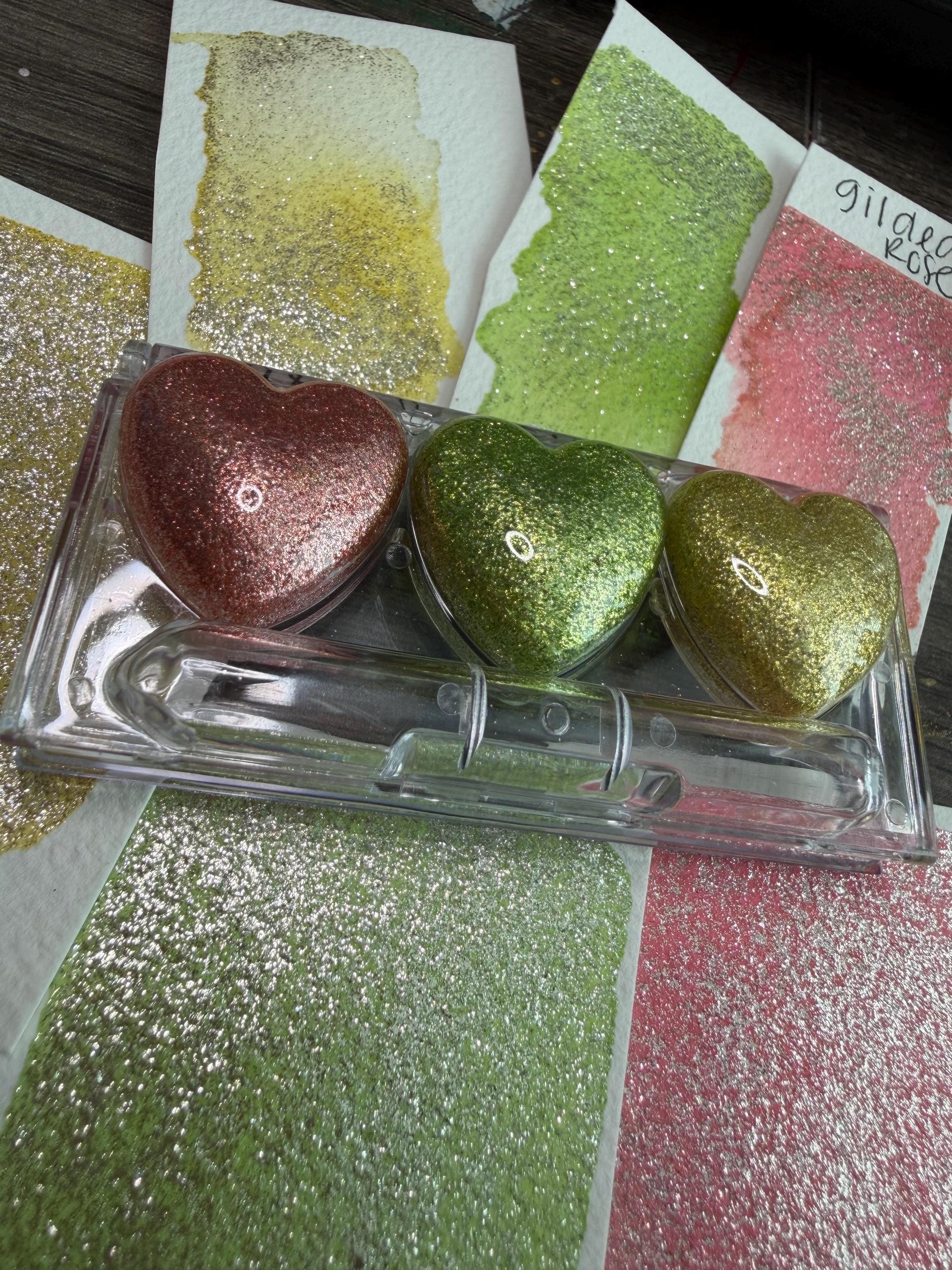 Heart Watercolor Set | Watercolor Palette | Chrome Watercolors | Handmade Paint | Watercolors | Watercolor | Handmade Watercolors |