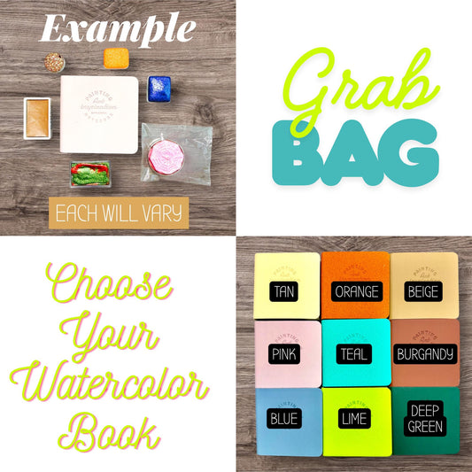 Watercolor Grab Bag – Mystery Art Supply Box – Choose Your Watercolor Book Color – Handmade Paint Surprise Bundle – Artist Gift