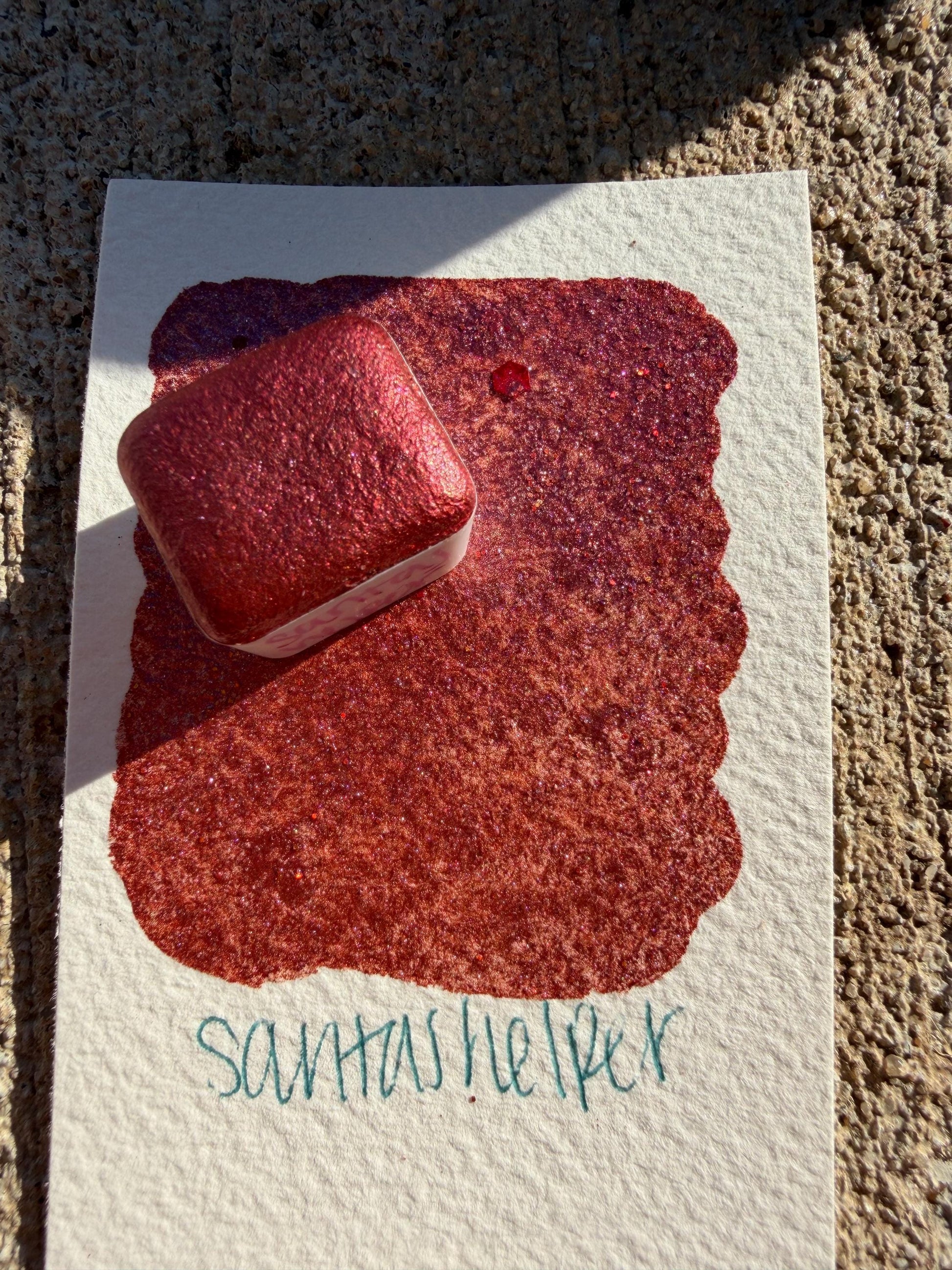 Santas Helper | Handmade Watercolors | Handmade Paint | Watercolors | Watercolor | Watercolor Artist | Flake Watercolor