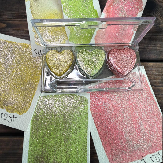 Heart Watercolor Set | Watercolor Palette | Chrome Watercolors | Handmade Paint | Watercolors | Watercolor | Handmade Watercolors |