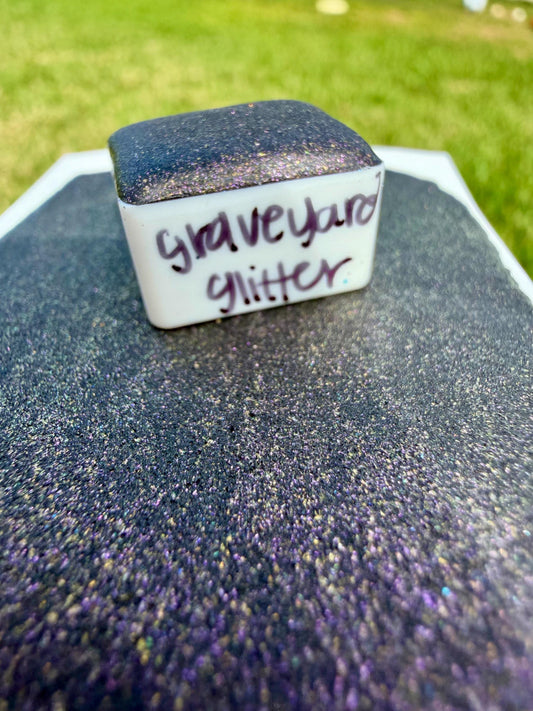 Graveyard Glitter | Handmade Watercolors | Handmade Paint | Watercolors | Watercolor | Artist | Shimmer Watercolors | High Shine Paint
