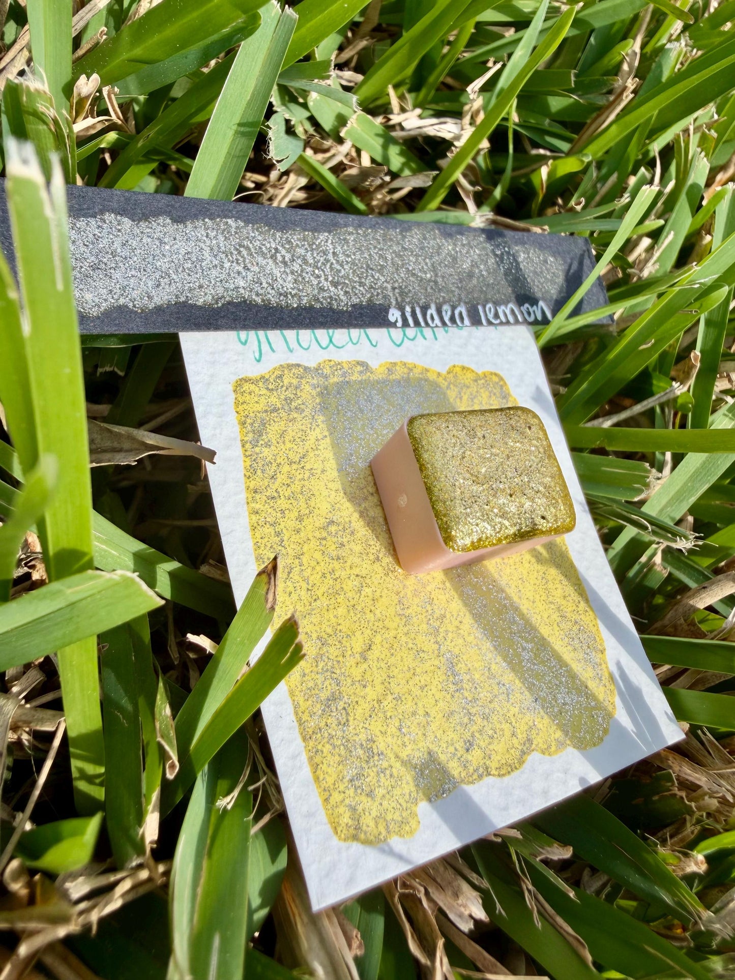 Gilded Lemon | Handmade Watercolors | Handmade Paint | Watercolors | Watercolor Artist | Shimmer Watercolors | High Shine Paint