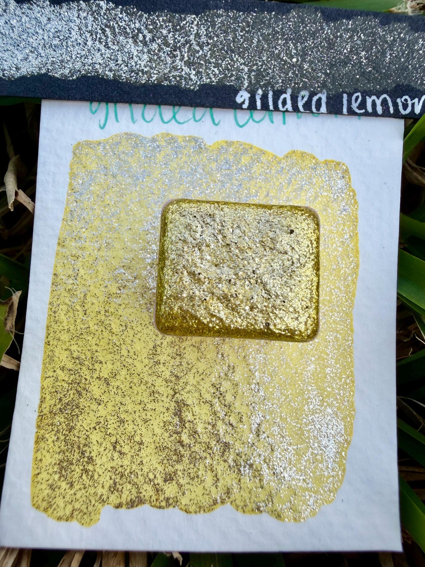 Gilded Lemon | Handmade Watercolors | Handmade Paint | Watercolors | Watercolor Artist | Shimmer Watercolors | High Shine Paint