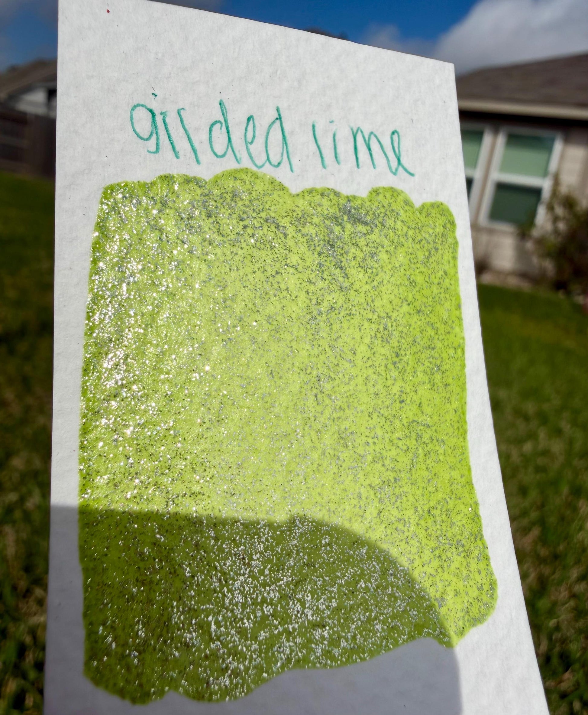 Gilded Lime | Handmade Watercolors | Handmade Paint | Watercolors | Watercolor | Watercolor Artist | Shimmer Watercolors | High Shine Paint