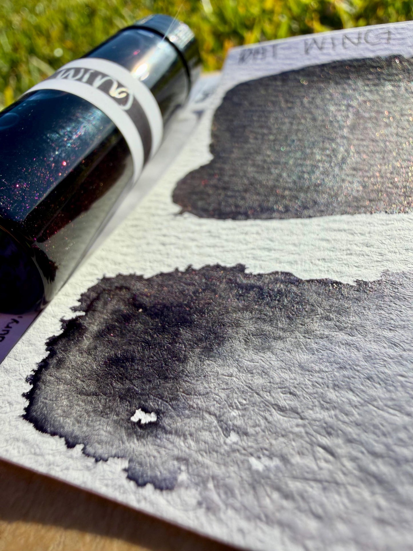 Batwing | Dip Pen Ink | Handmade Ink | Calligrapby | Stencils | Handmade Cards| Watercolor Art | Colorshift Ink | Shimmer Ink | Nib Ink