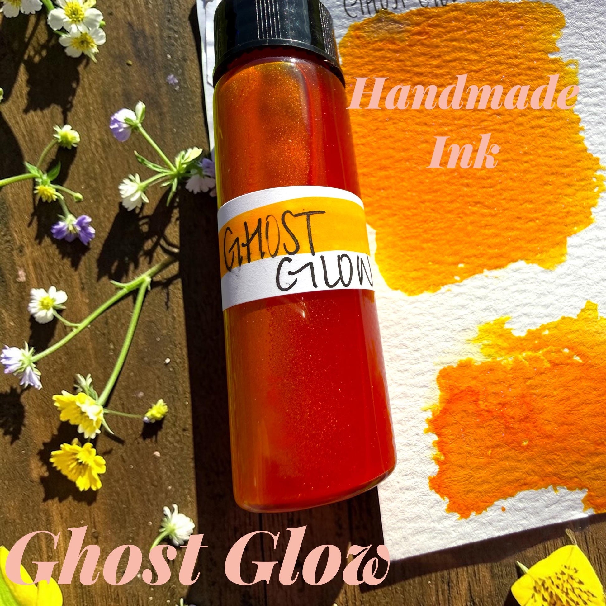 Ghost Glow | Dip Pen Ink | Handmade Ink | Calligrapby | Stencils | Handmade Cards| Watercolor Art | Colorshift Ink | Shimmer Ink | Nib Ink