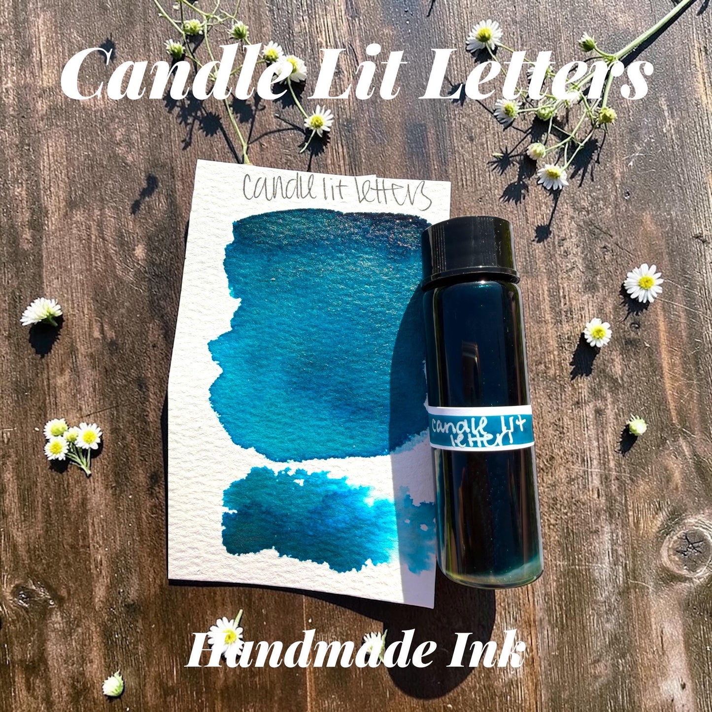 CandleLit Letter | Dip Pen Ink | Handmade Ink | Calligrapby | Stencils | Handmade Cards| Watercolor | Colorshift Ink | Shimmer Ink | Nib Ink
