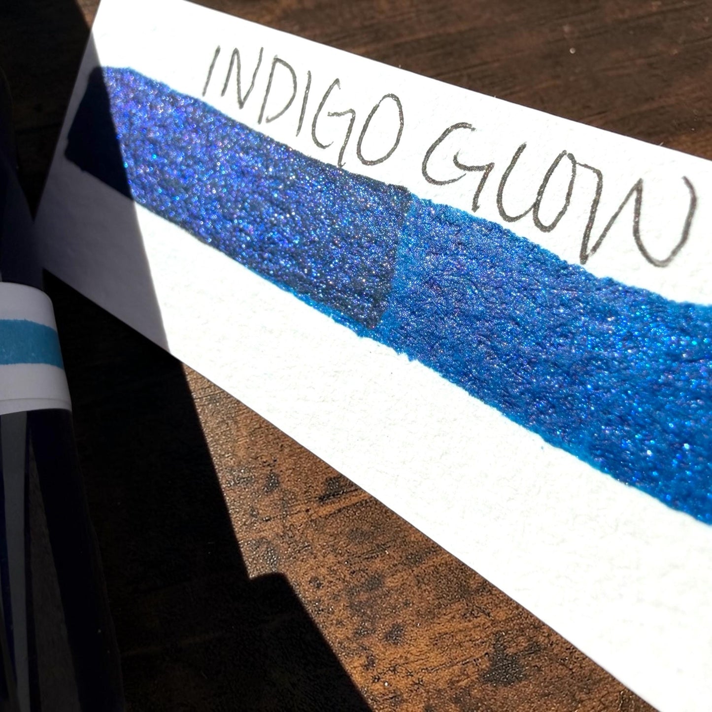 Indigo Glow | Shimmer Ink | Handmade Ink | Calligraphy | Handmade Cards | Watercolor Ink | Colorshift Ink | Drawing Ink | Art Ink | Ink