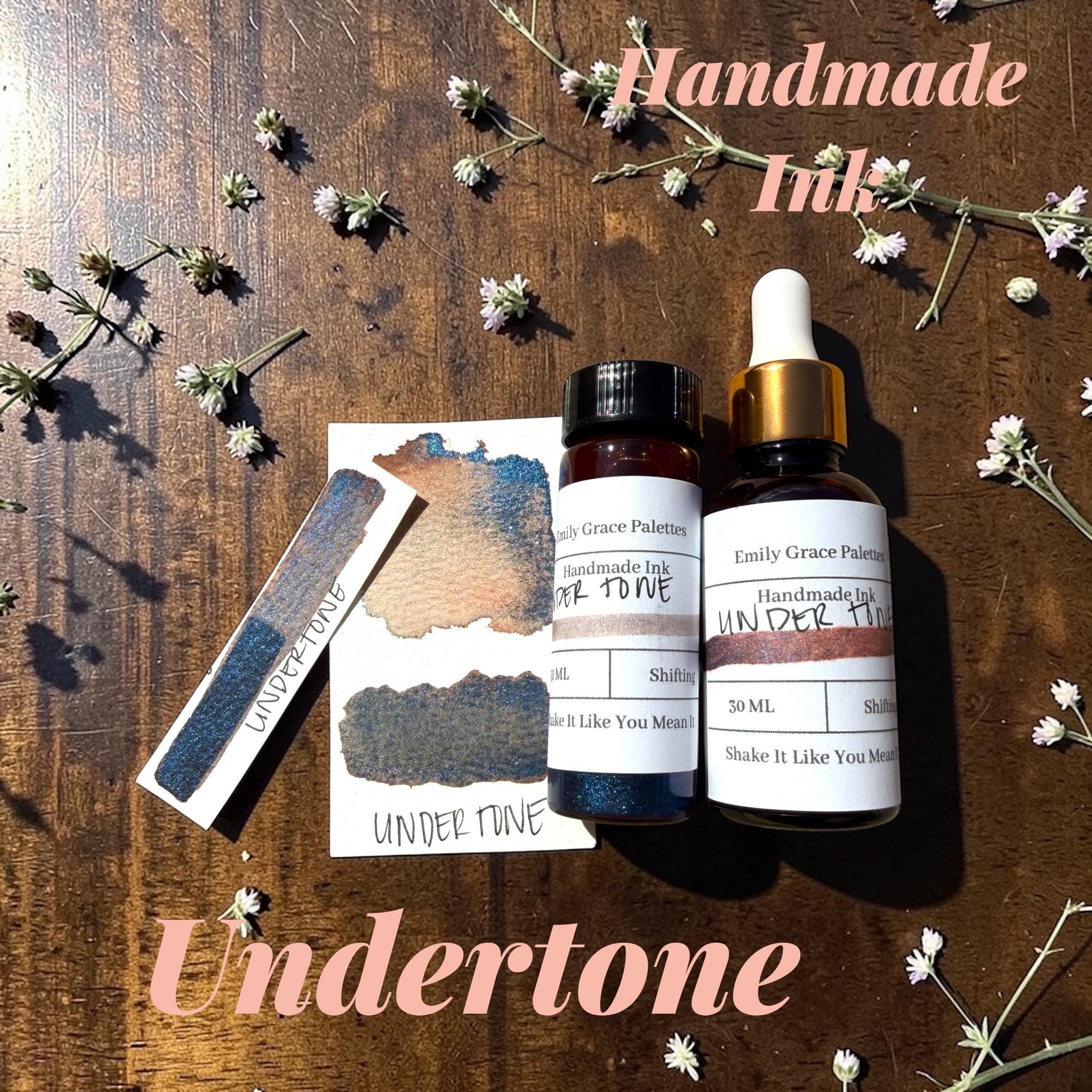 Undertone | Shimmer Ink | Handmade Ink | Calligraphy | Handmade Cards | Watercolor Ink | Colorshift Ink | Drawing Ink | Art Ink | Ink