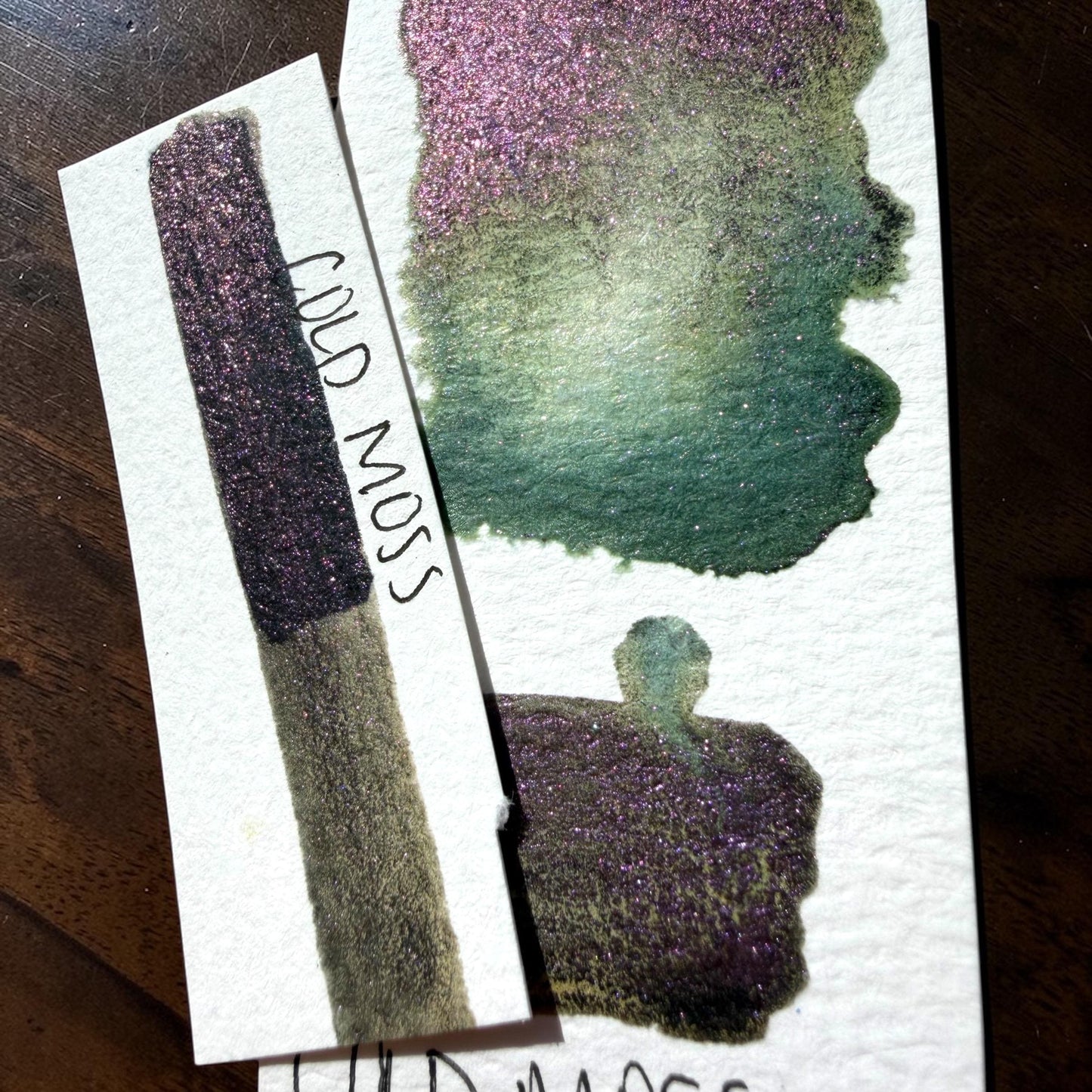 Cold Moss | Shimmer Ink | Handmade Ink | Calligraphy | Handmade Cards | Watercolor Ink | Colorshift Ink | Drawing Ink | Art Ink | Ink