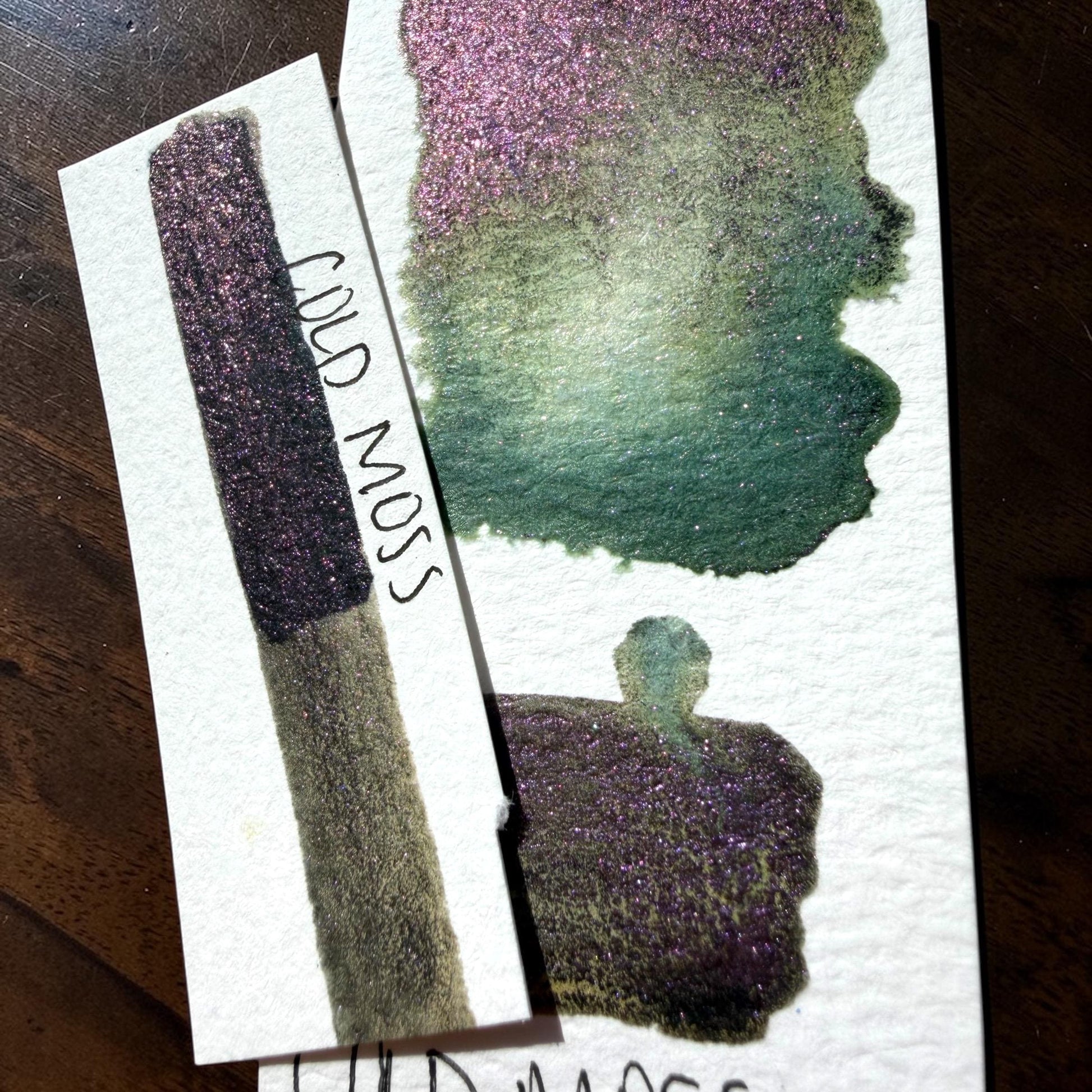 Cold Moss | Shimmer Ink | Handmade Ink | Calligraphy | Handmade Cards | Watercolor Ink | Colorshift Ink | Drawing Ink | Art Ink | Ink