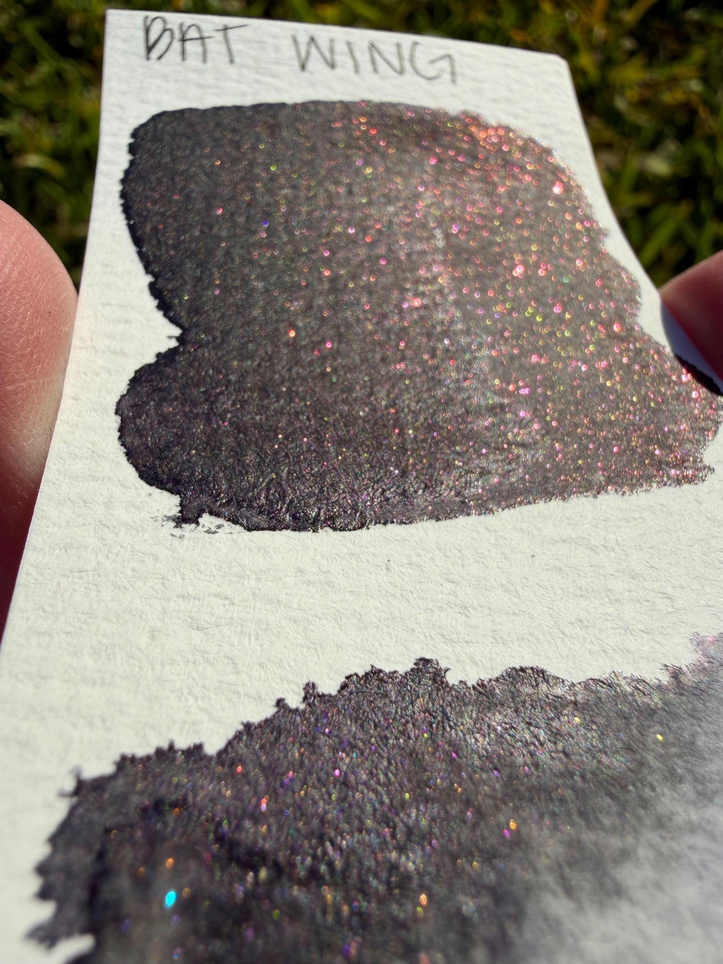 Batwing | Dip Pen Ink | Handmade Ink | Calligrapby | Stencils | Handmade Cards| Watercolor Art | Colorshift Ink | Shimmer Ink | Nib Ink