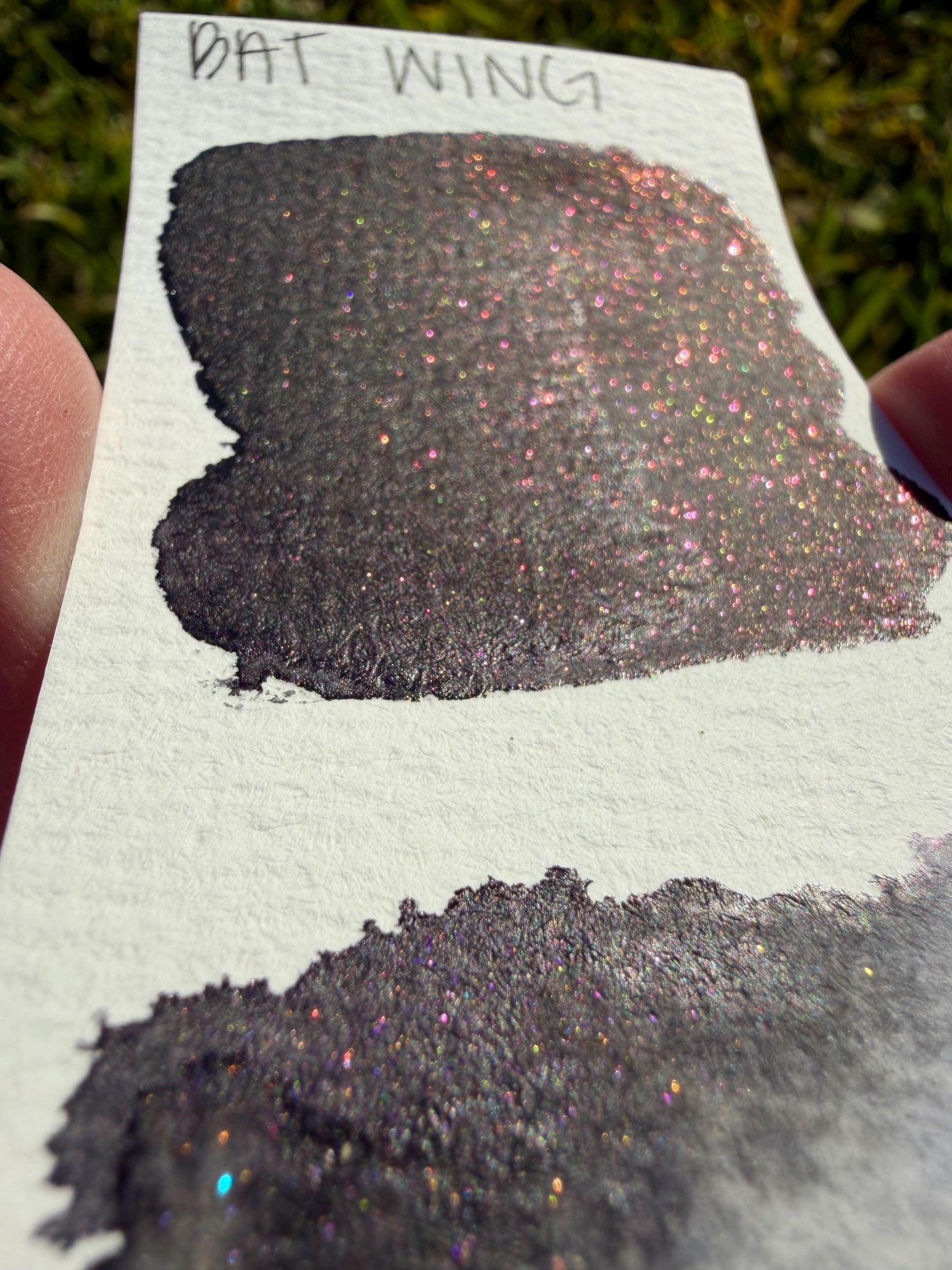 Batwing | Dip Pen Ink | Handmade Ink | Calligrapby | Stencils | Handmade Cards| Watercolor Art | Colorshift Ink | Shimmer Ink | Nib Ink