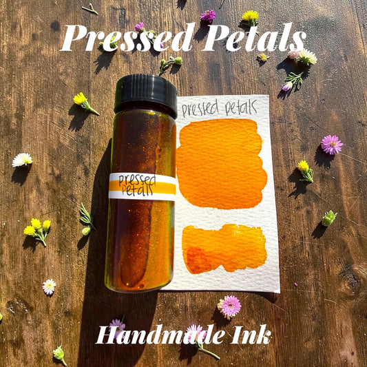 Pressed Petals | Dip Pen Ink | Handmade Ink | Calligrapby | Stencils | Handmade Cards| Watercolor | Colorshift Ink | Shimmer Ink | Nib Ink
