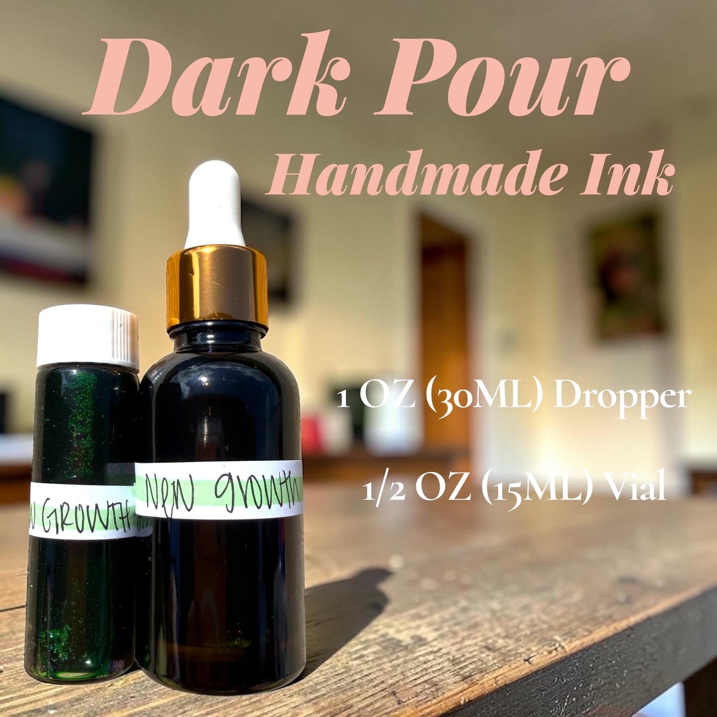 New Growth | Shimmer Ink | Handmade Ink | Calligraphy | Handmade Cards | Watercolor Ink | Colorshift Ink | Drawing Ink | Art Ink | Ink