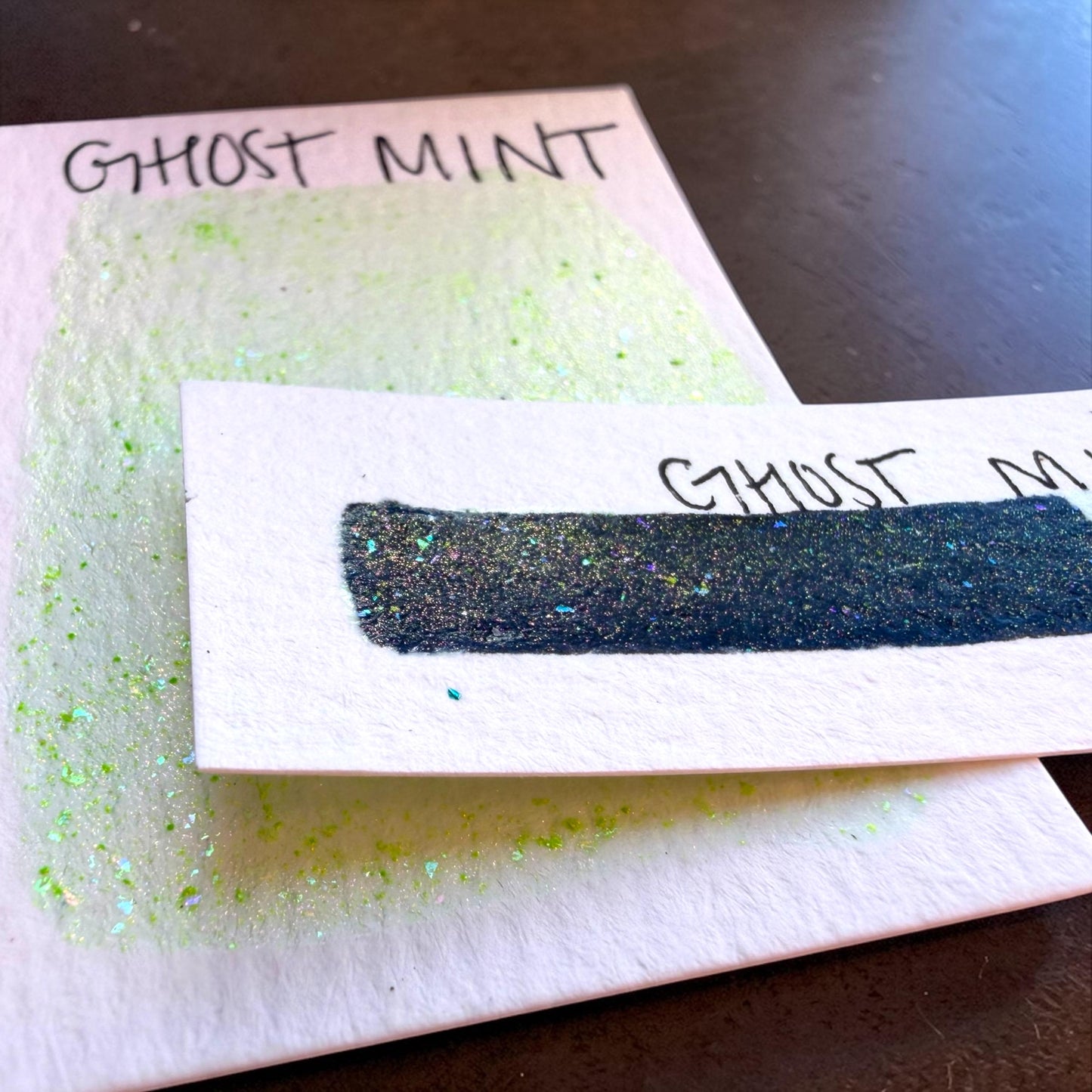 Ghost Mint | Shimmer Ink | Handmade Ink | Calligraphy | Handmade Cards | Watercolor Ink | Colorshift Ink | Drawing Ink | Art Ink | Ink