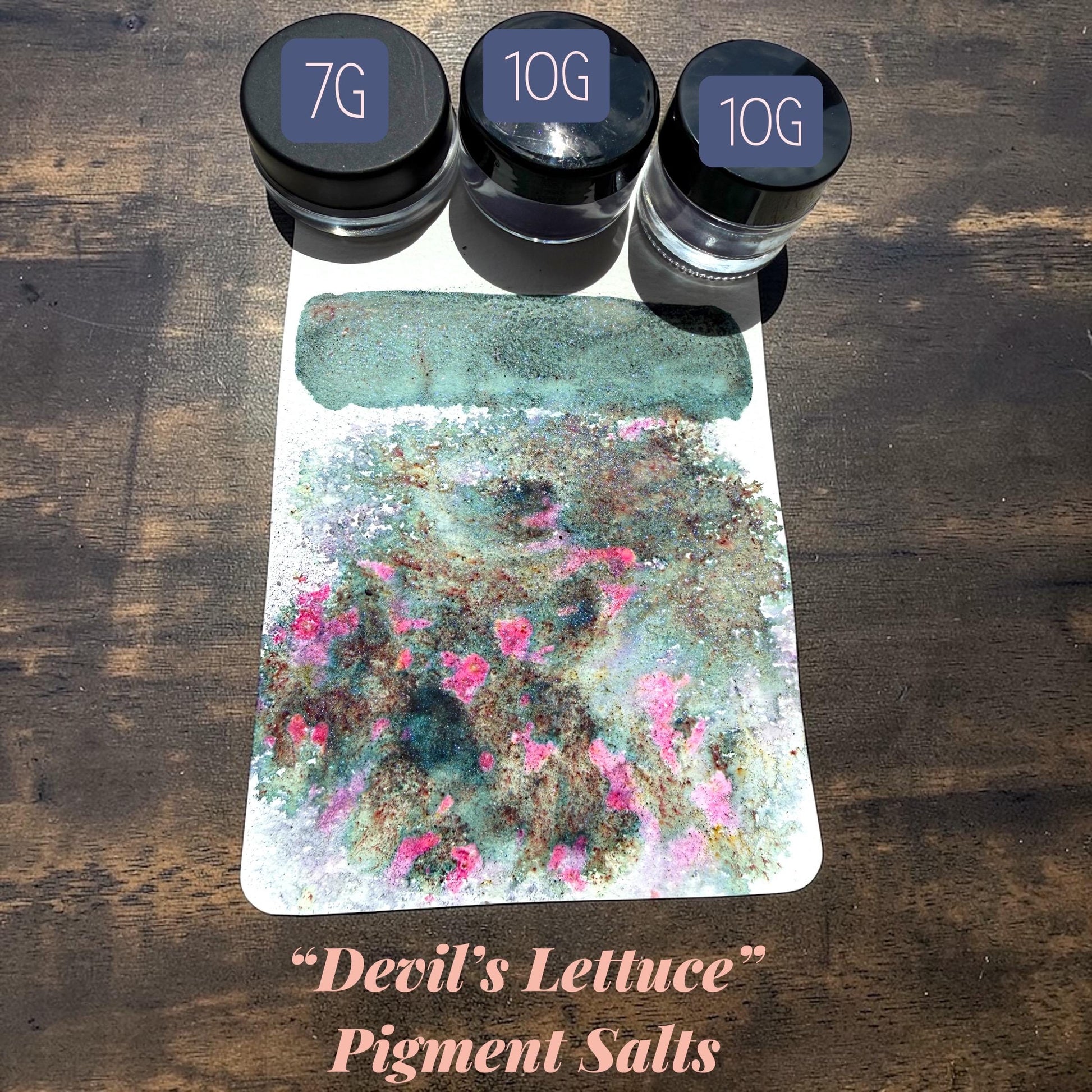 Devil’s Lettuce | Handmade Pigment Salts Watercolor | Color Burst Texture Paint | Sparkly Mica Pigment Crystals | Unique Art Supply