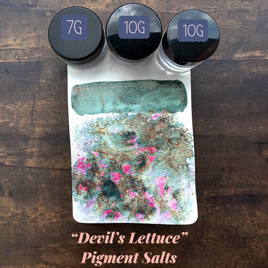 Devil’s Lettuce | Handmade Pigment Salts Watercolor | Color Burst Texture Paint | Sparkly Mica Pigment Crystals | Unique Art Supply