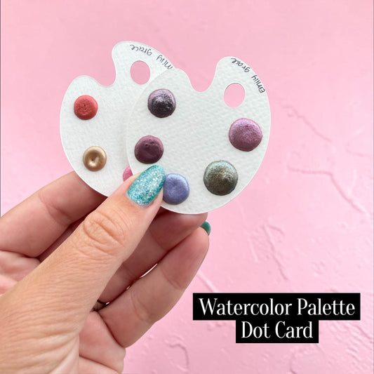 Watercolor Palette Dot Cards | Handmade Watercolors | Handmade Paint | Shimmer Paint | Colorshift | Dot Cards | Sample | Wedding Favor