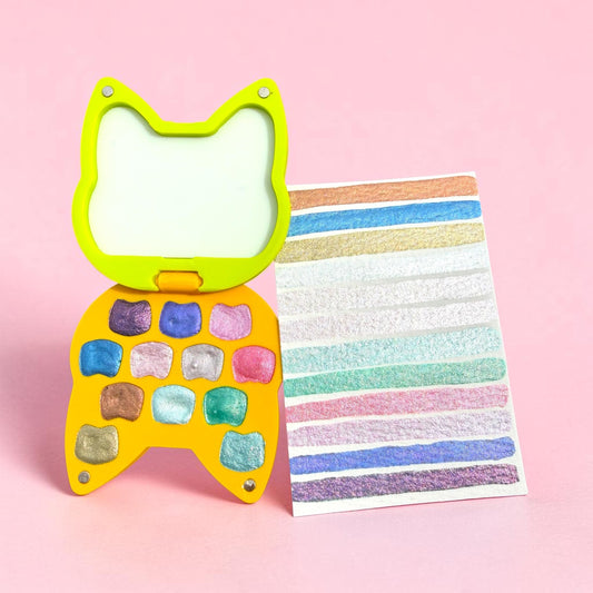 Cat Palette | Watercolor Set | Watercolor Palette | Chrome Watercolors | Handmade Paint | Watercolors | Watercolor | Handmade Watercolors |