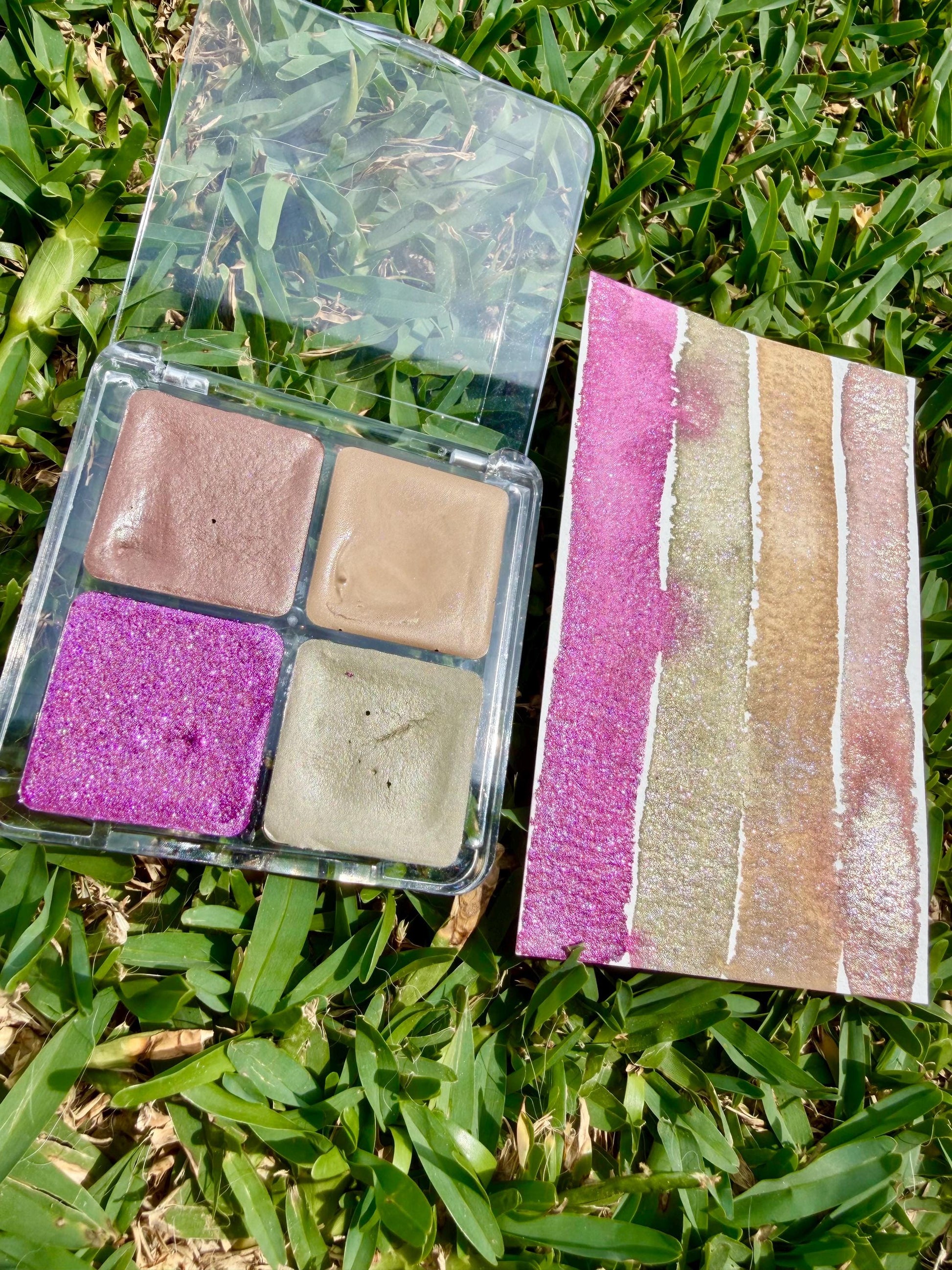 Matte/Shimmer Palette | Handmade Watercolors | Handmade Paint | Watercolors | Watercolor Artist | Handmade Cards | Glitter Watercolors |
